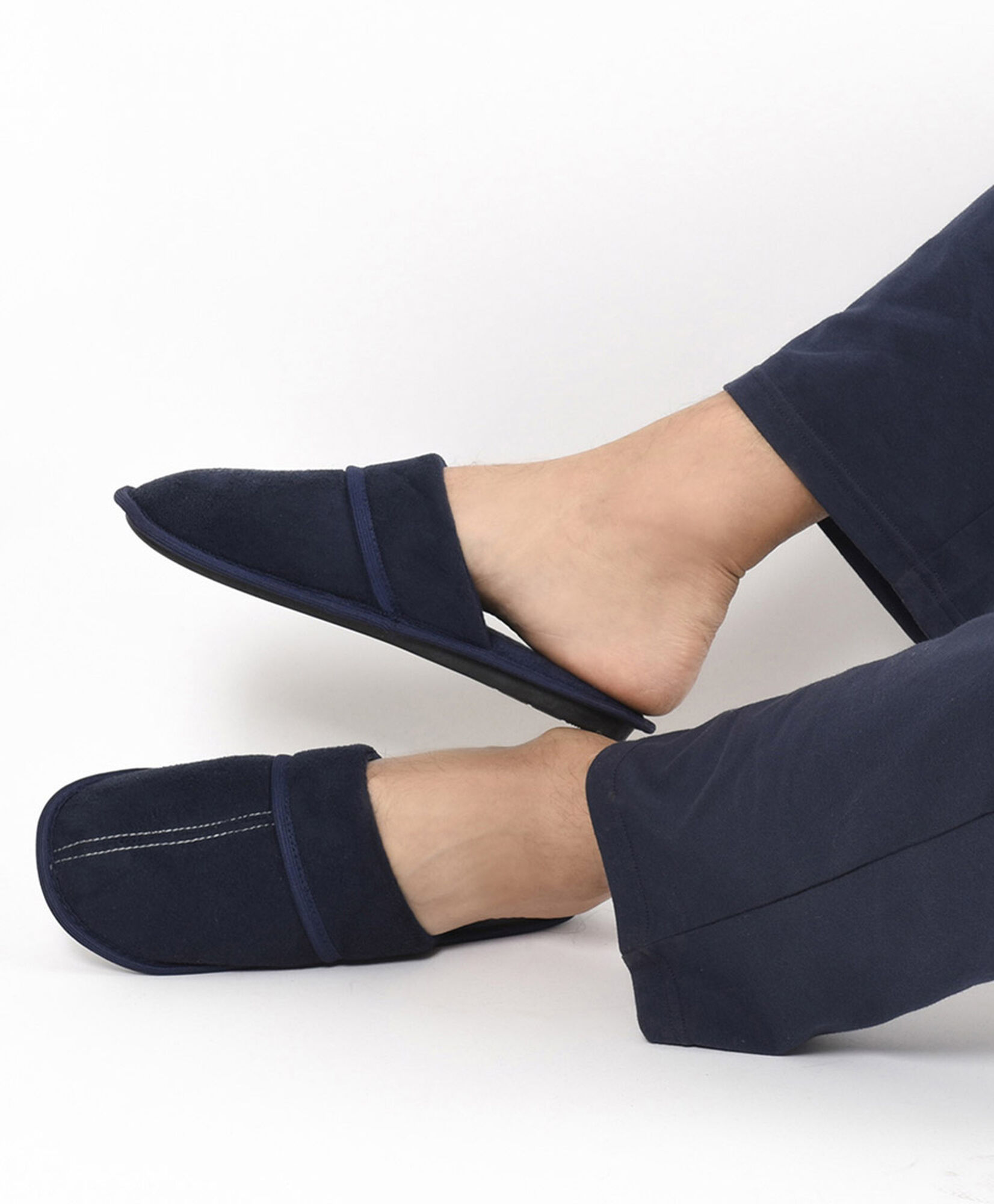 Pantuflas hombre gamuza azul Pantuflas hombre gamuza azul