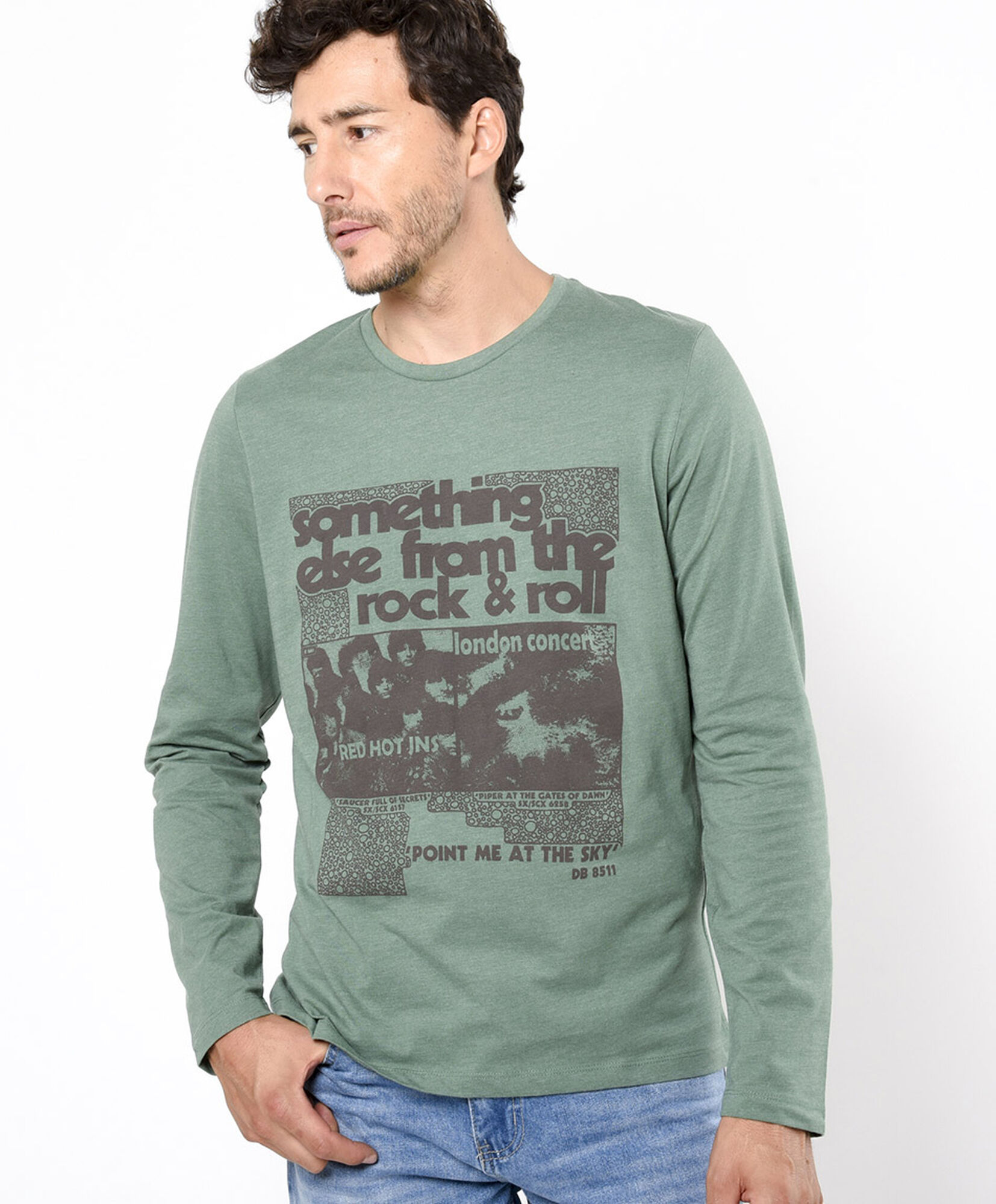 Polera hombre rock verde Polera hombre rock verde