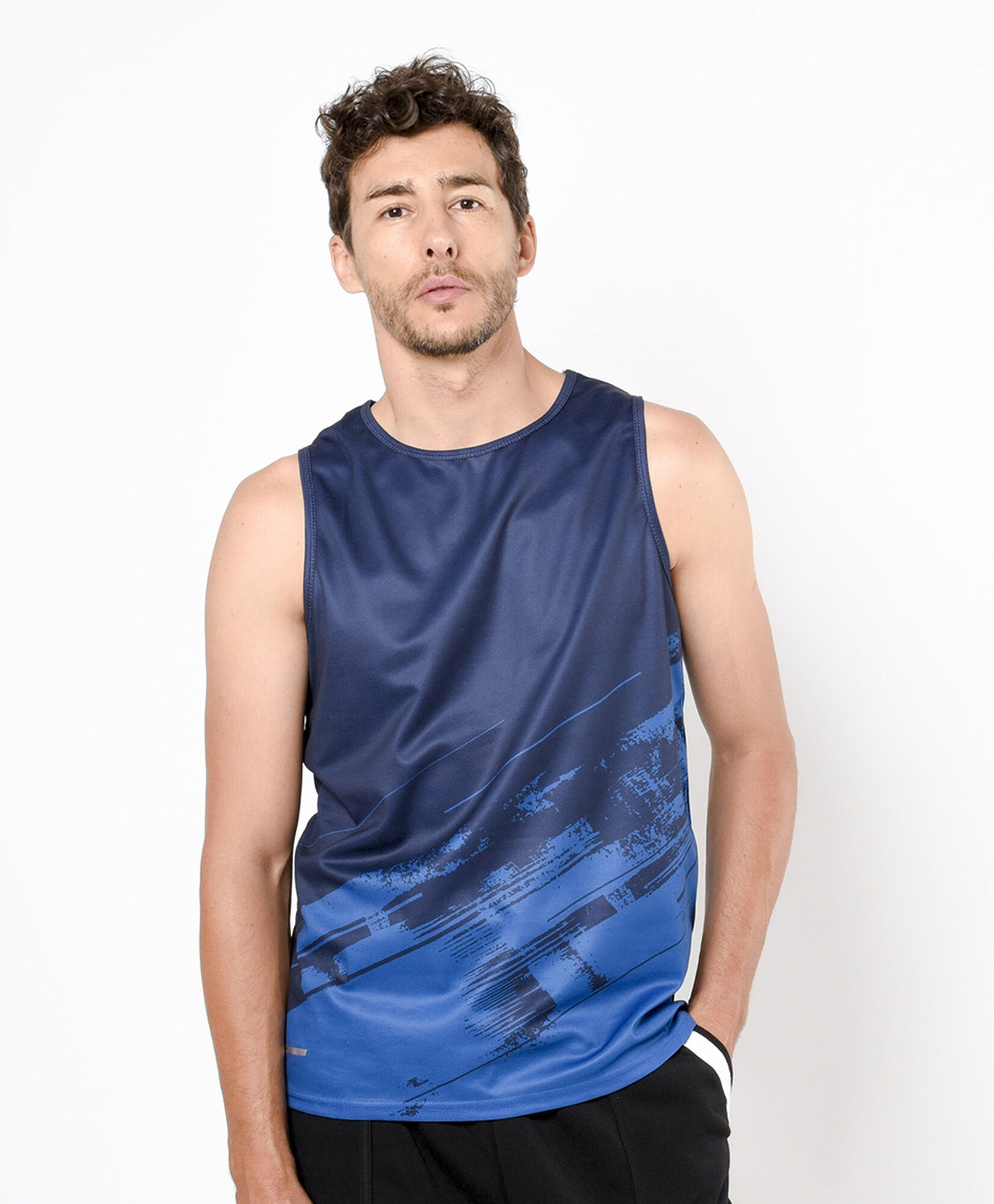 Polera deportiva hombre bicolor sin mangas Polera deportiva hombre bicolor sin mangas