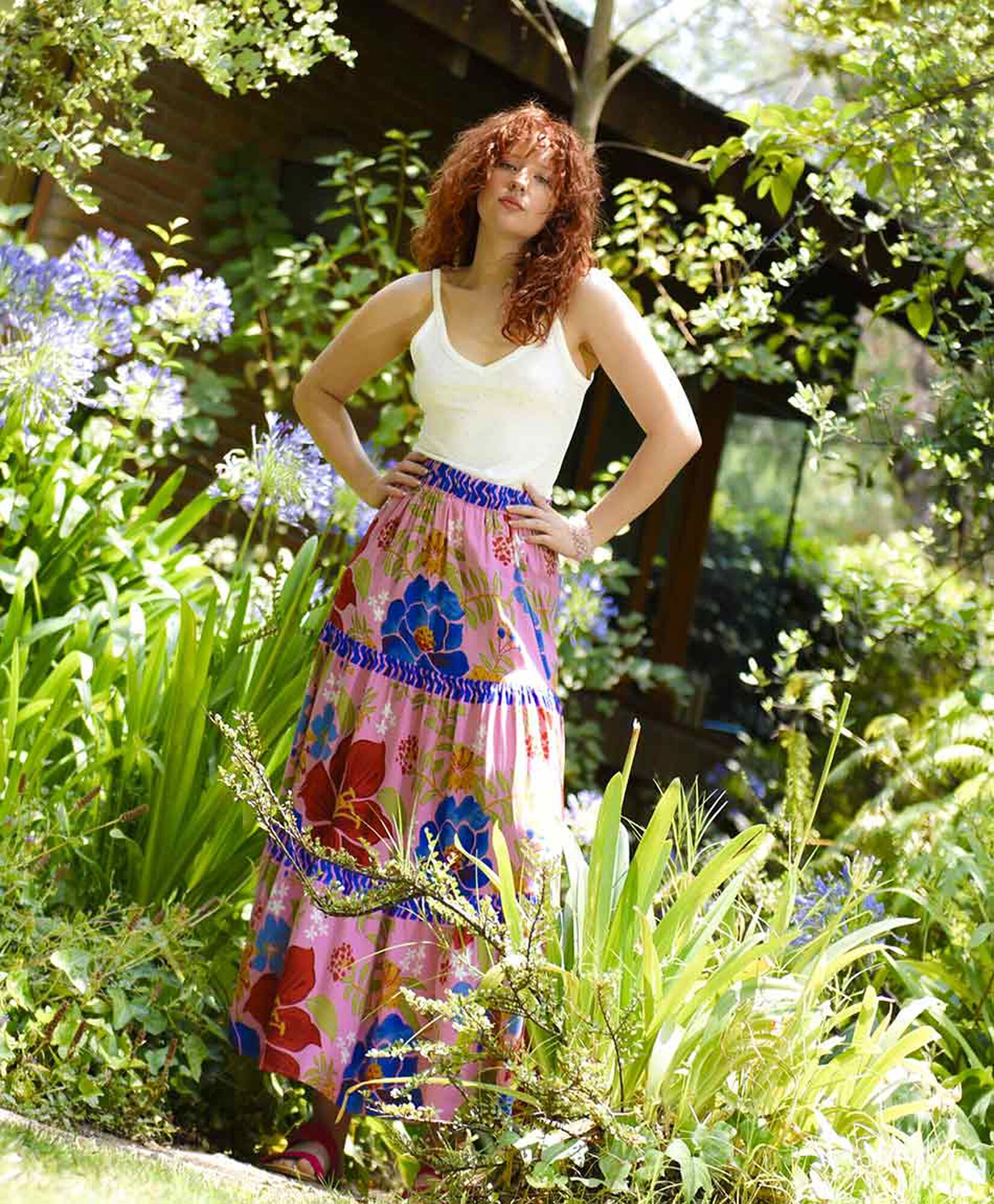 Falda mujer pisos floreada Falda mujer pisos floreada