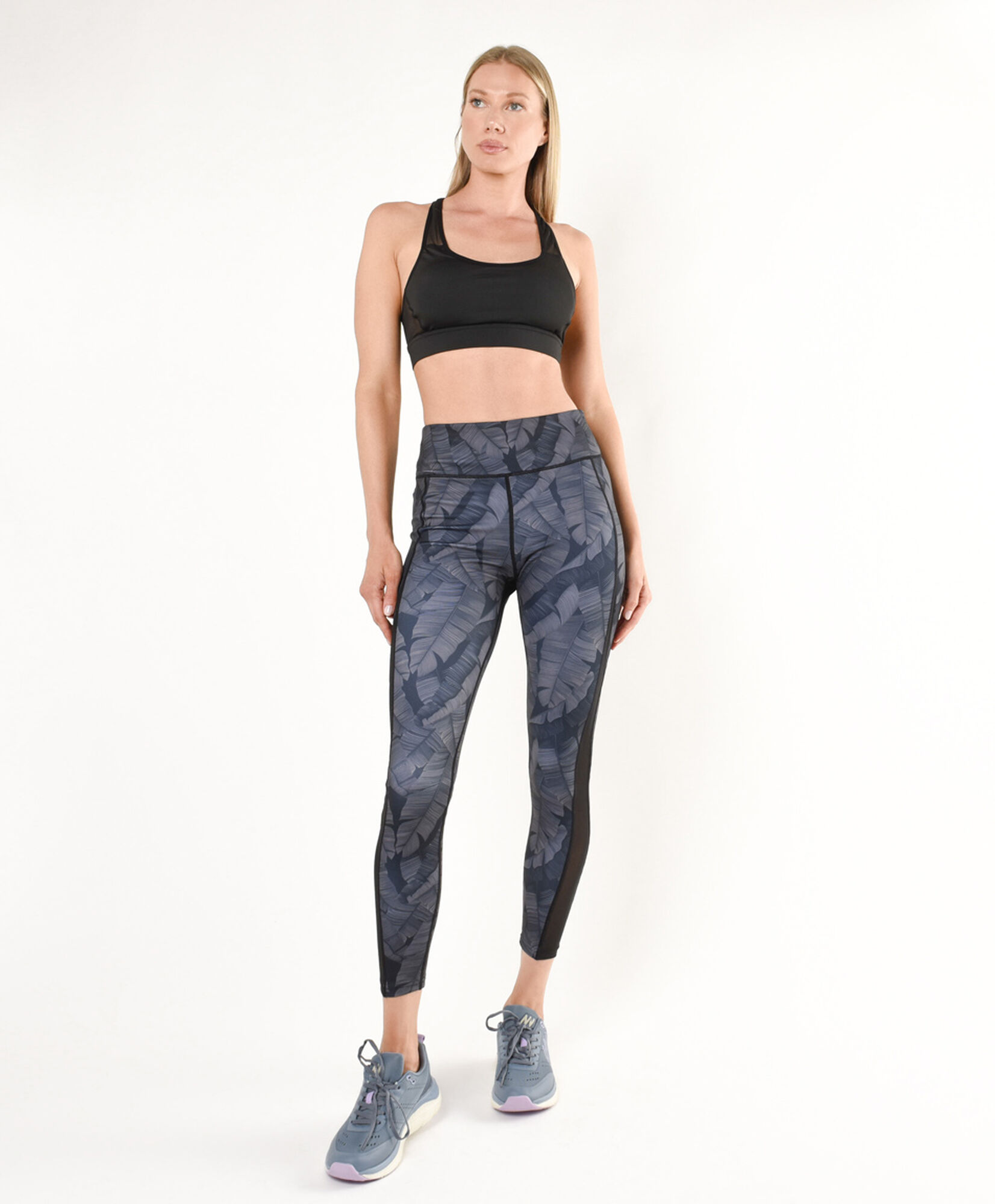 Calza mujer hojas mesh tiro alto Calza mujer hojas mesh tiro alto