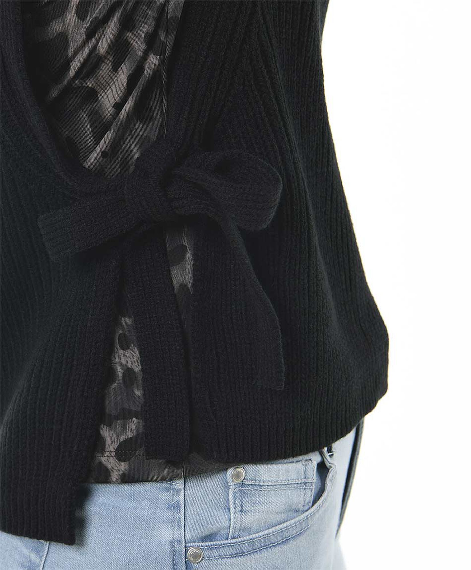 Sweater mujer lazo sin mangas Sweater mujer lazo sin mangas