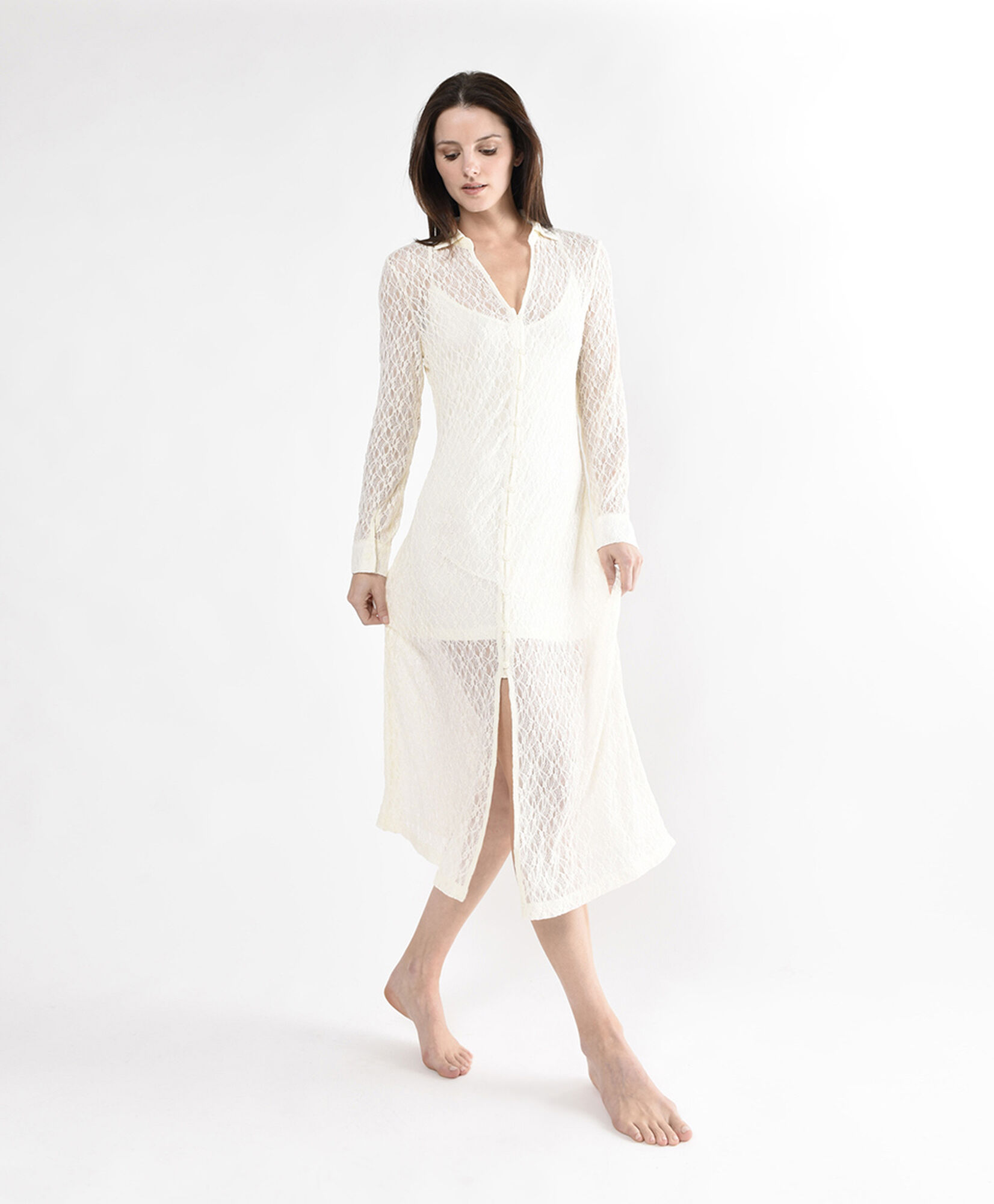 Vestido largo mujer doble encaje Vestido largo mujer doble encaje