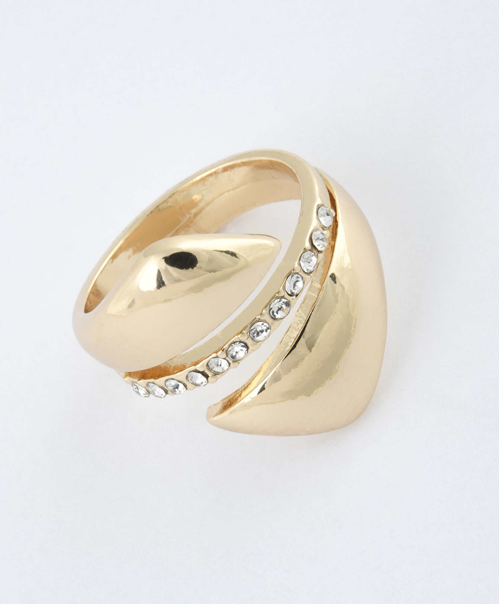 Anillo mujer dorado con brillos Anillo mujer dorado con brillos