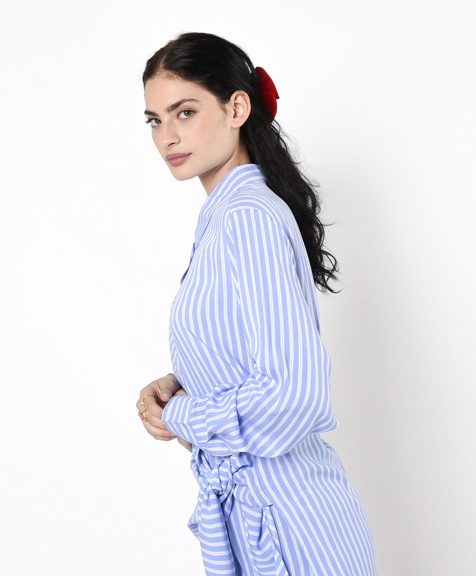 Blusa mujer cruzada lazo líneas Blusa mujer cruzada lazo líneas