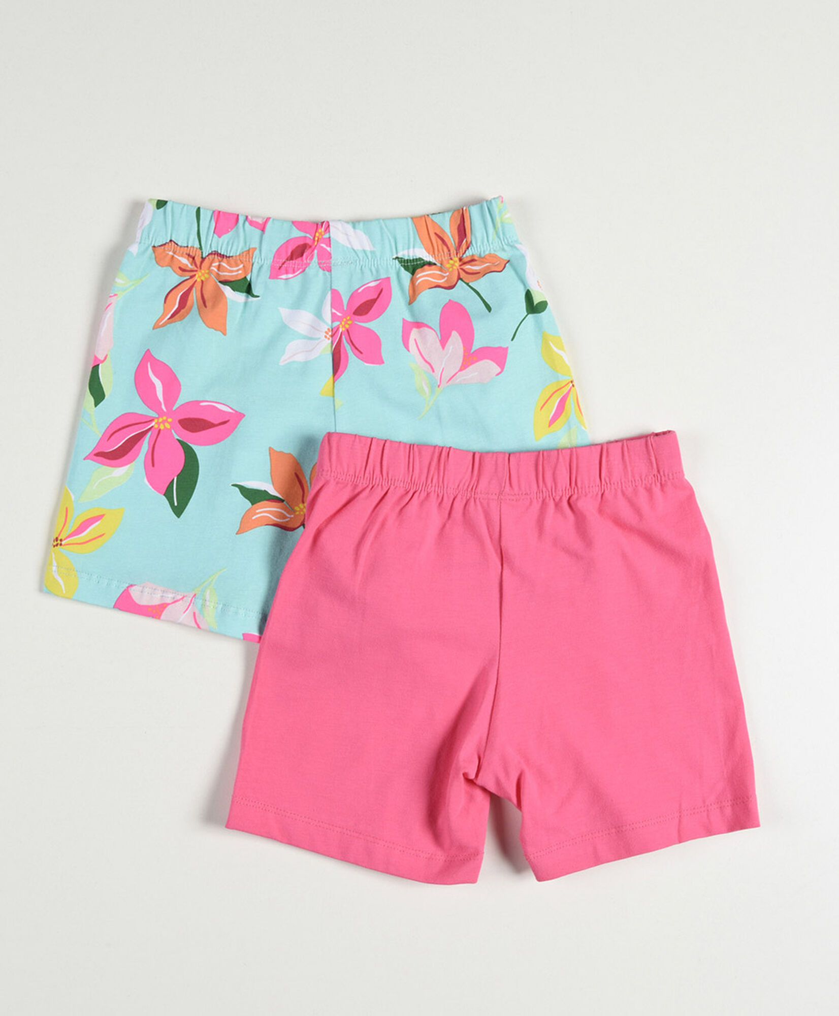 Pack 2 short niña tropical y fucsia Pack 2 short niña tropical y fucsia