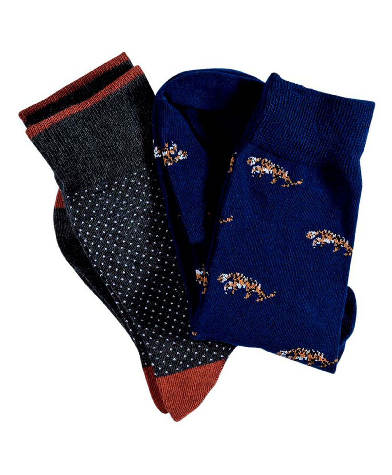 Pack 2 calcetines hombre puntos y tigres Pack 2 calcetines hombre puntos y tigres