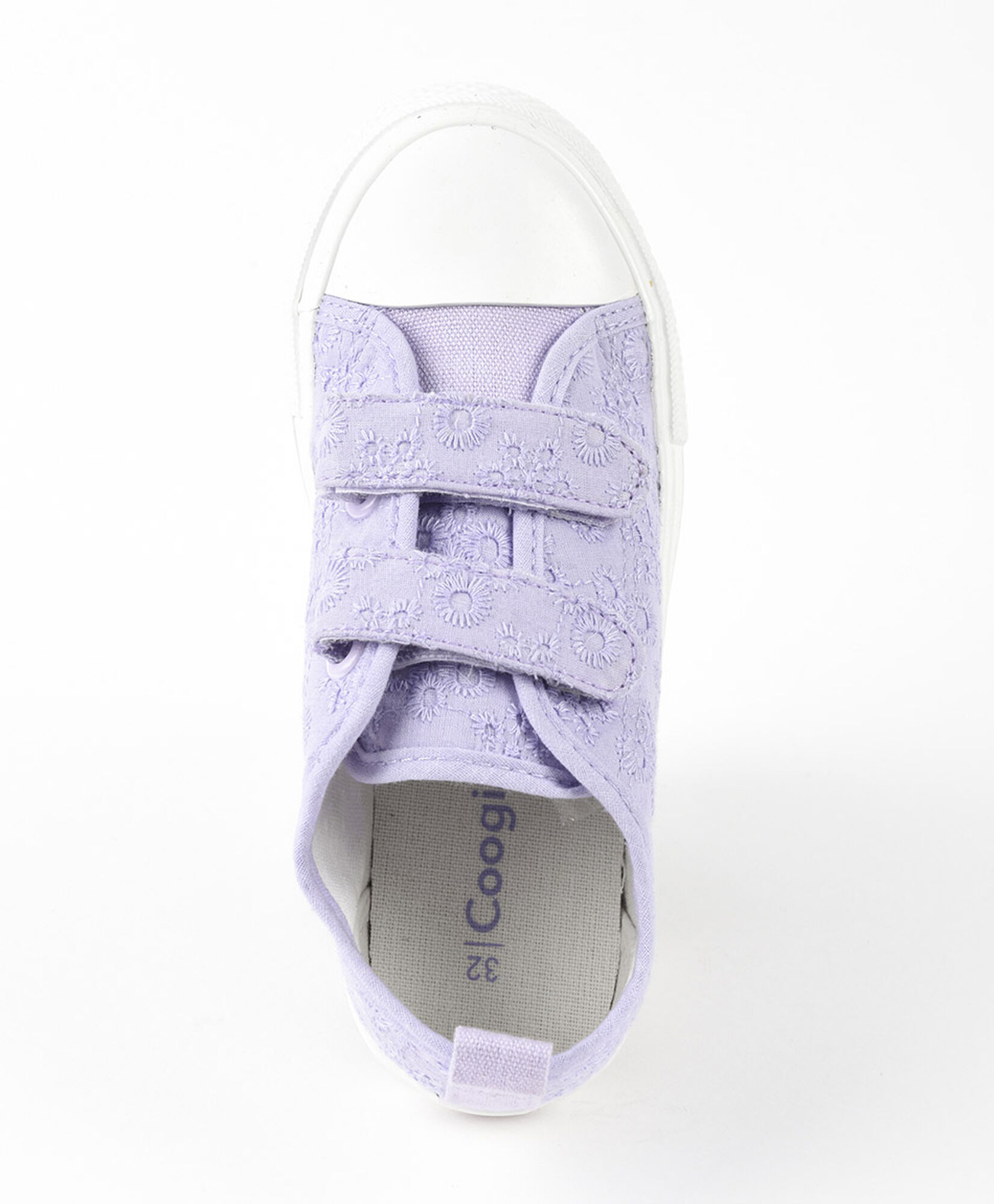 Zapatilla infantil flores bordadas morada Zapatilla infantil flores bordadas morada