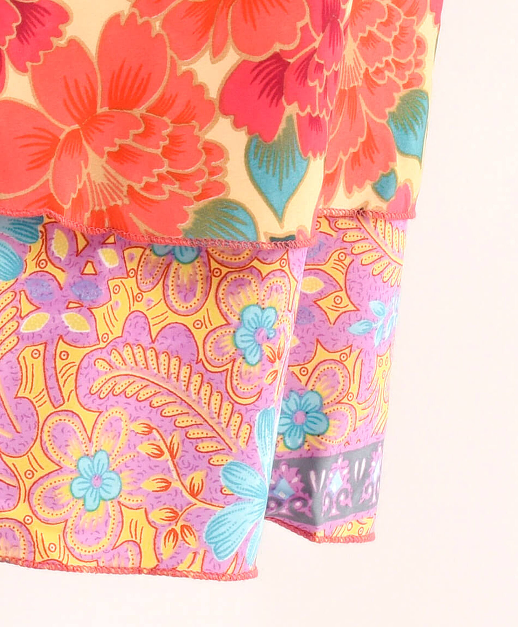 Falda mujer estilo pareo doble estampado Falda mujer estilo pareo doble estampado