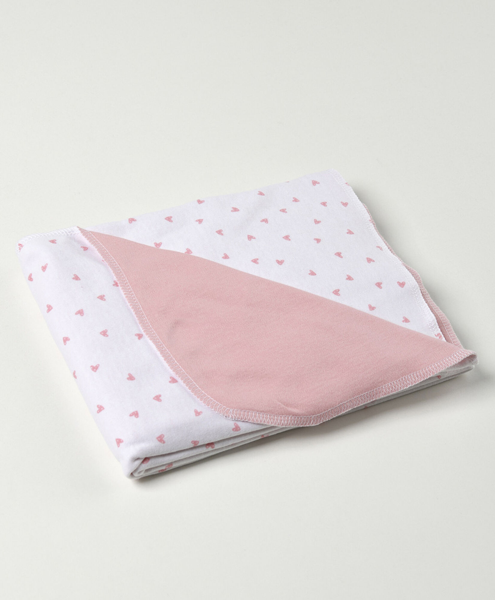 Manta bebé reversible rosada corazones Manta bebé reversible rosada corazones