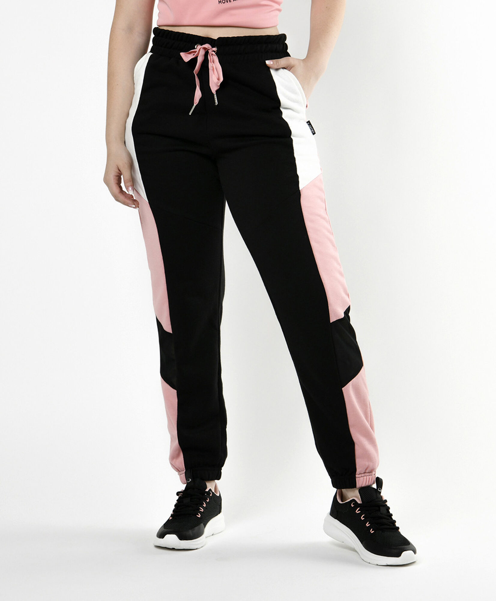 Pantalón de buzo mujer franjas tricolor Pantalón de buzo mujer franjas tricolor