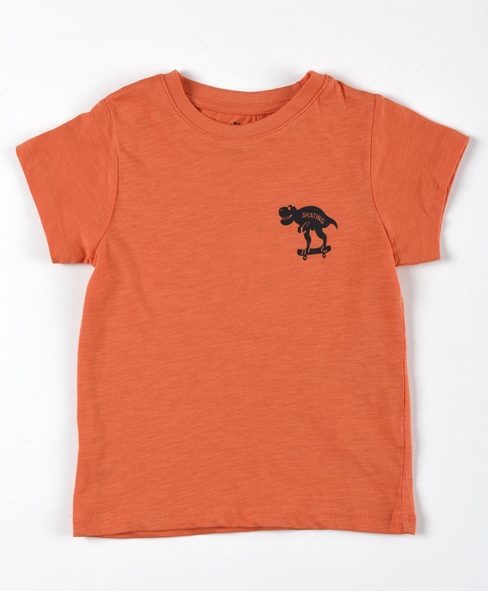 Polera bebé dinosaurio skate naranja Polera bebé dinosaurio skate naranja