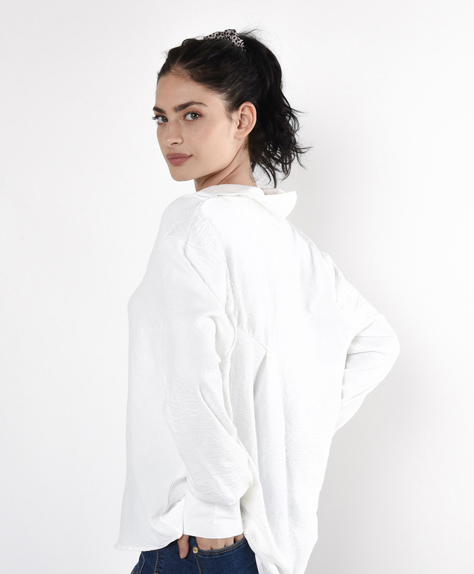 Blusa mujer lisa blanca irregular Blusa mujer lisa blanca irregular