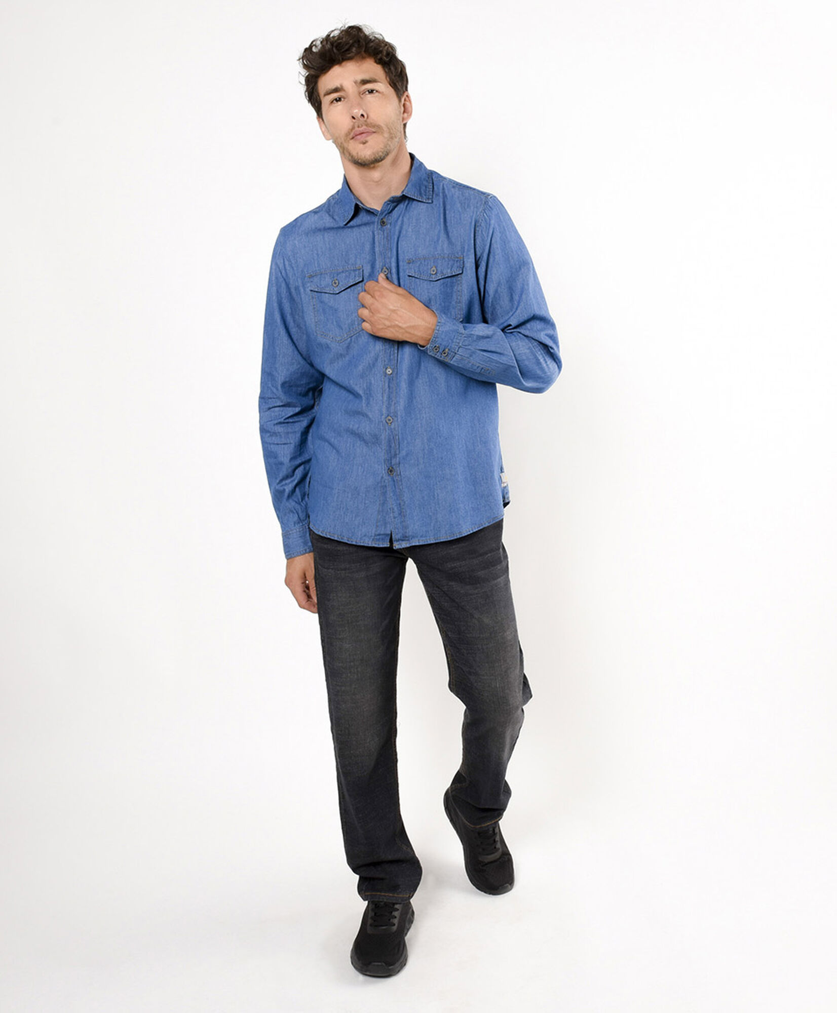 Camisa hombre denim bolsillos Camisa hombre denim bolsillos
