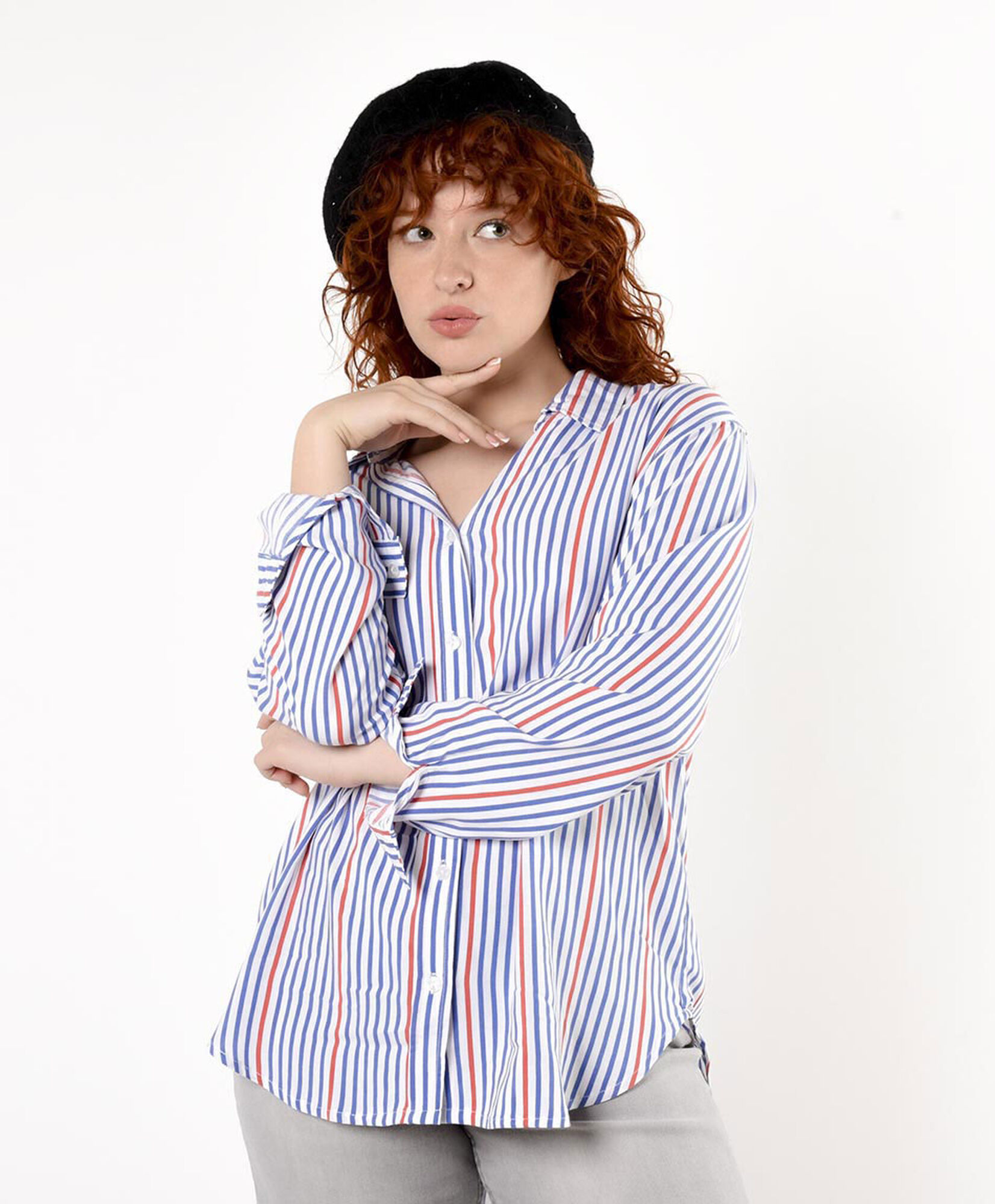 Blusa mujer líneas bicolor Blusa mujer líneas bicolor