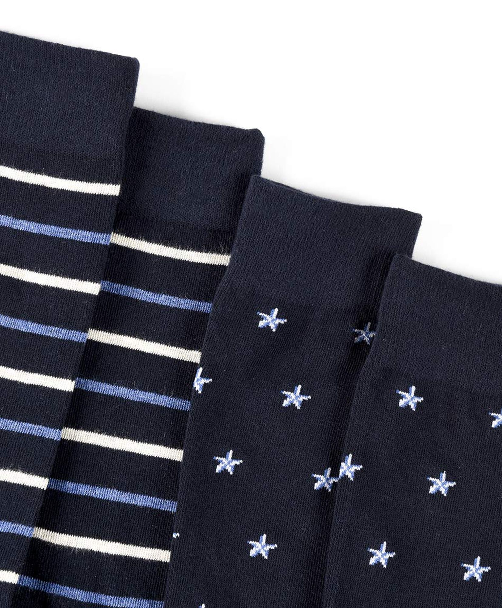Pack 2 calcetines hombre estrellas y líneas Pack 2 calcetines hombre estrellas y líneas