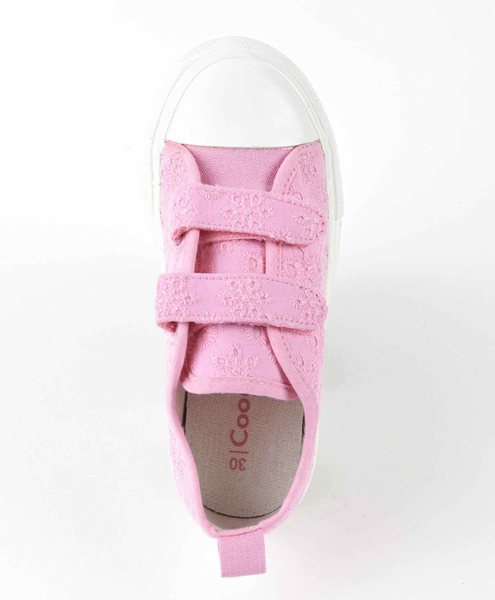 Zapatilla infantil flores bordadas rosa Zapatilla infantil flores bordadas rosa