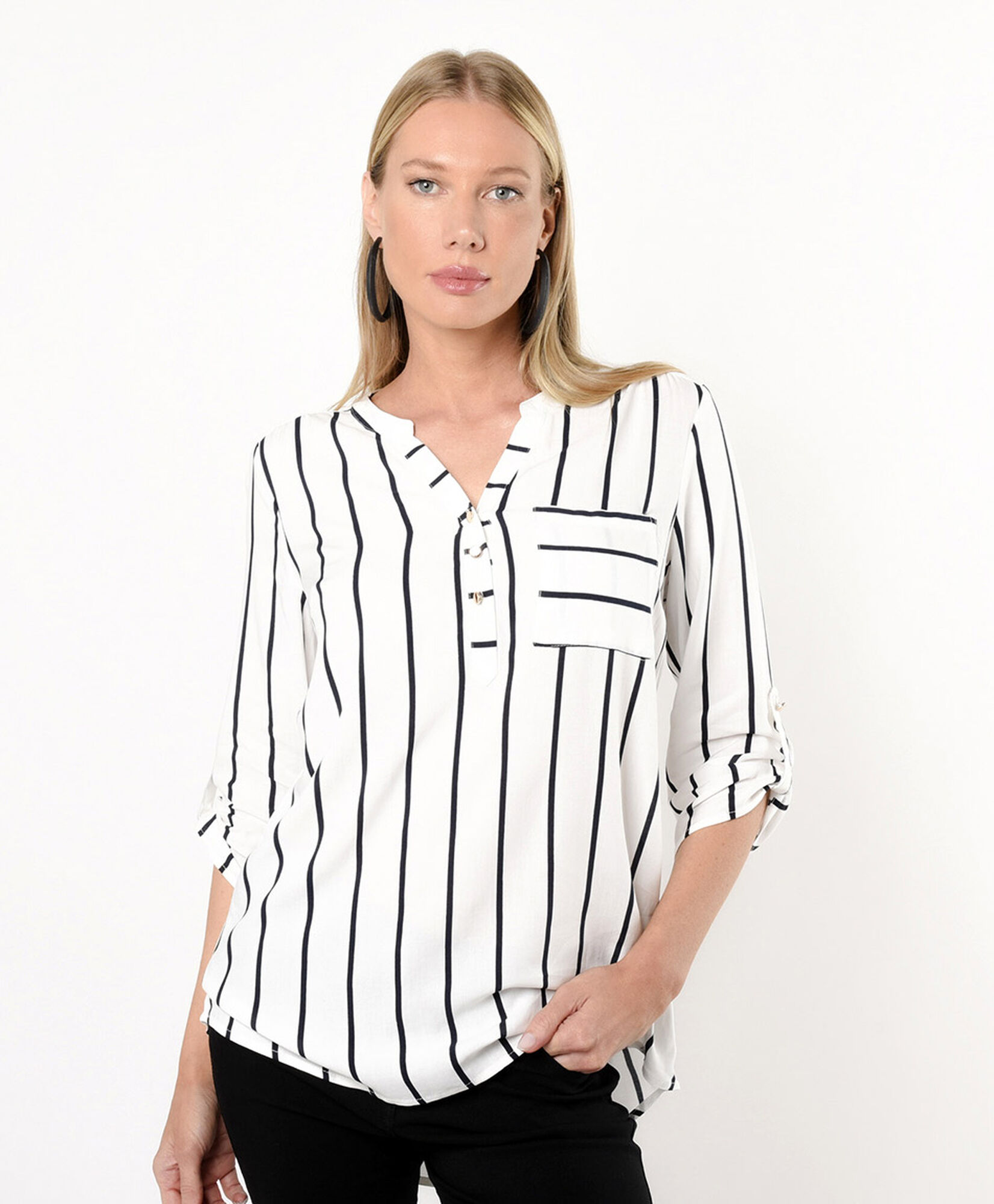 Blusa mujer líneas camisero Blusa mujer líneas camisero