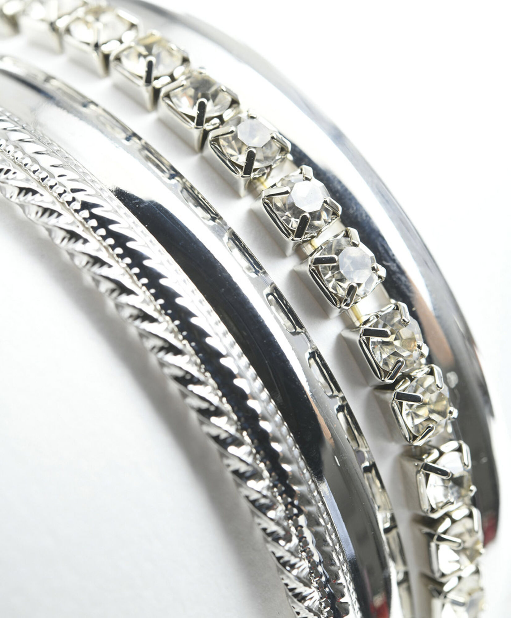 Set 3 pulseras mujer triple plateadas Set 3 pulseras mujer triple plateadas
