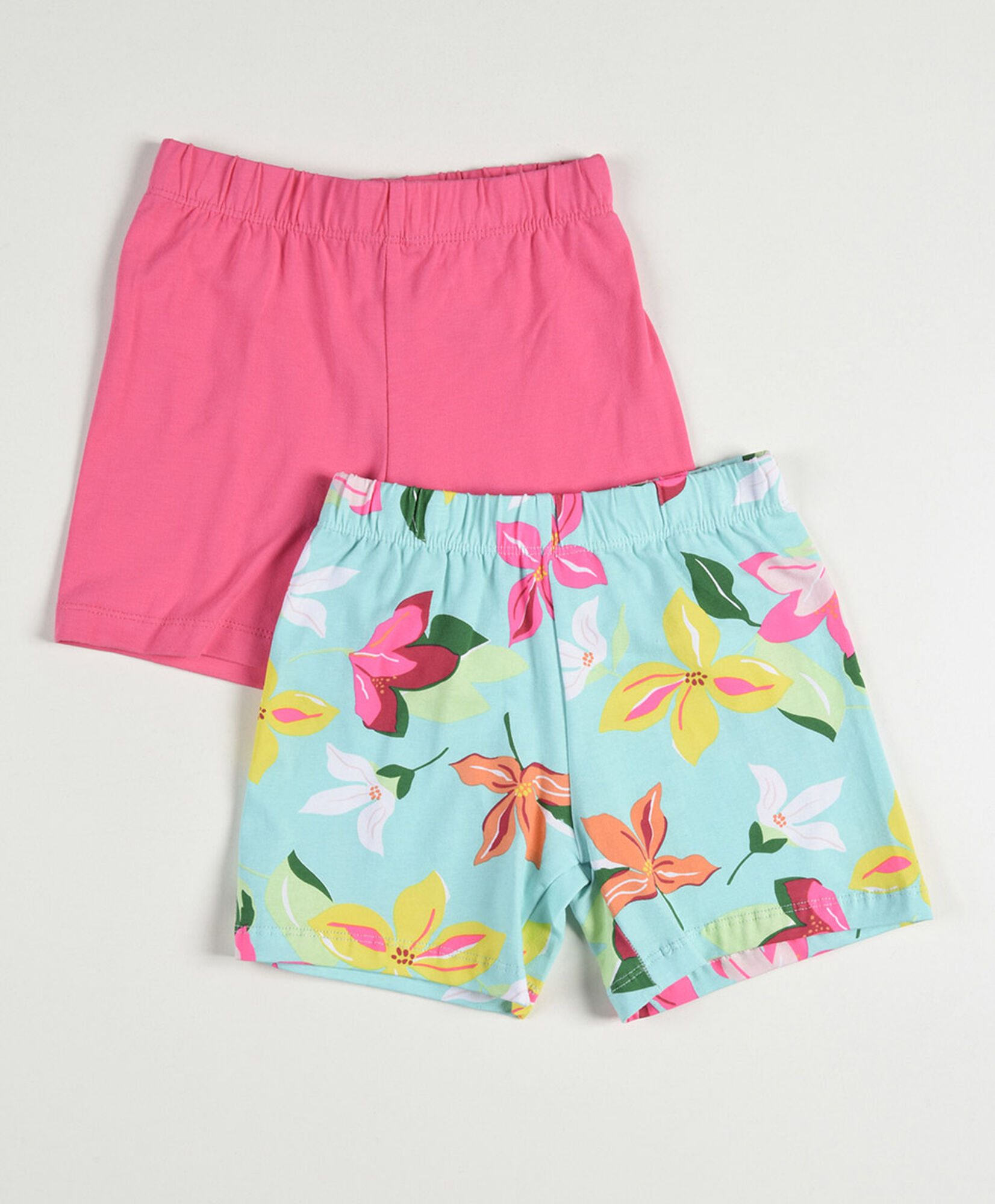 Pack 2 short niña tropical y fucsia Pack 2 short niña tropical y fucsia