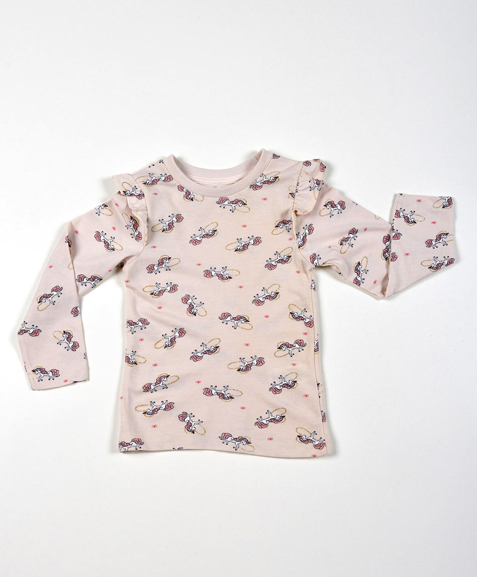 Polera bebé unicornio vuelos manga larga Polera bebé unicornio vuelos manga larga