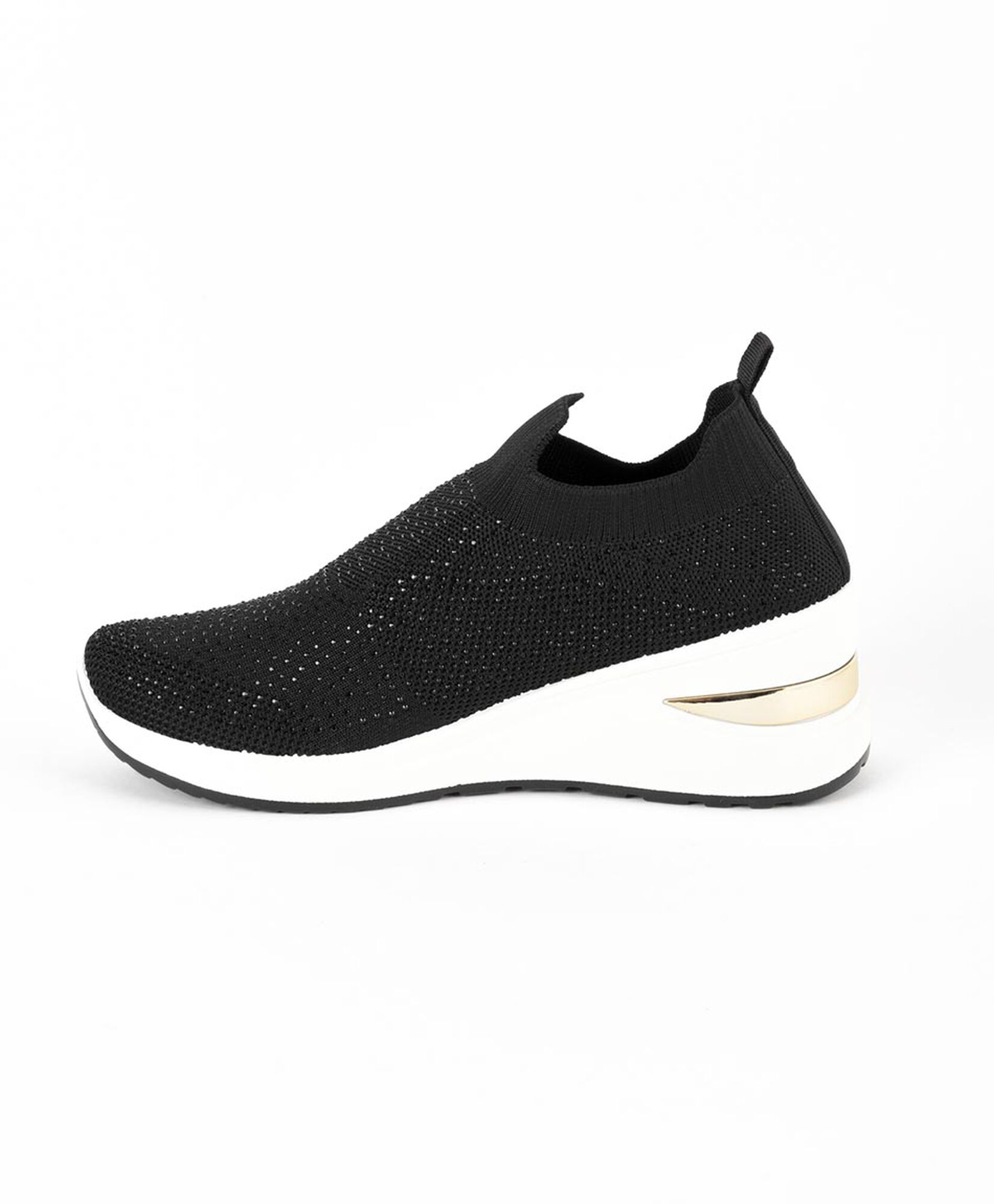Zapatilla mujer brillos plataforma negra Zapatilla mujer brillos plataforma negra