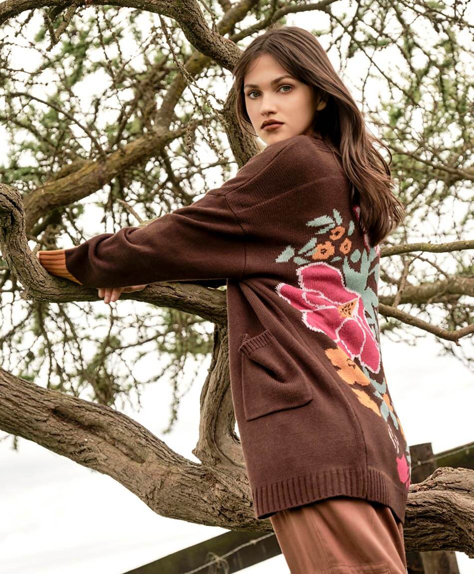 Cardigan mujer bicolor floreado Cardigan mujer bicolor floreado