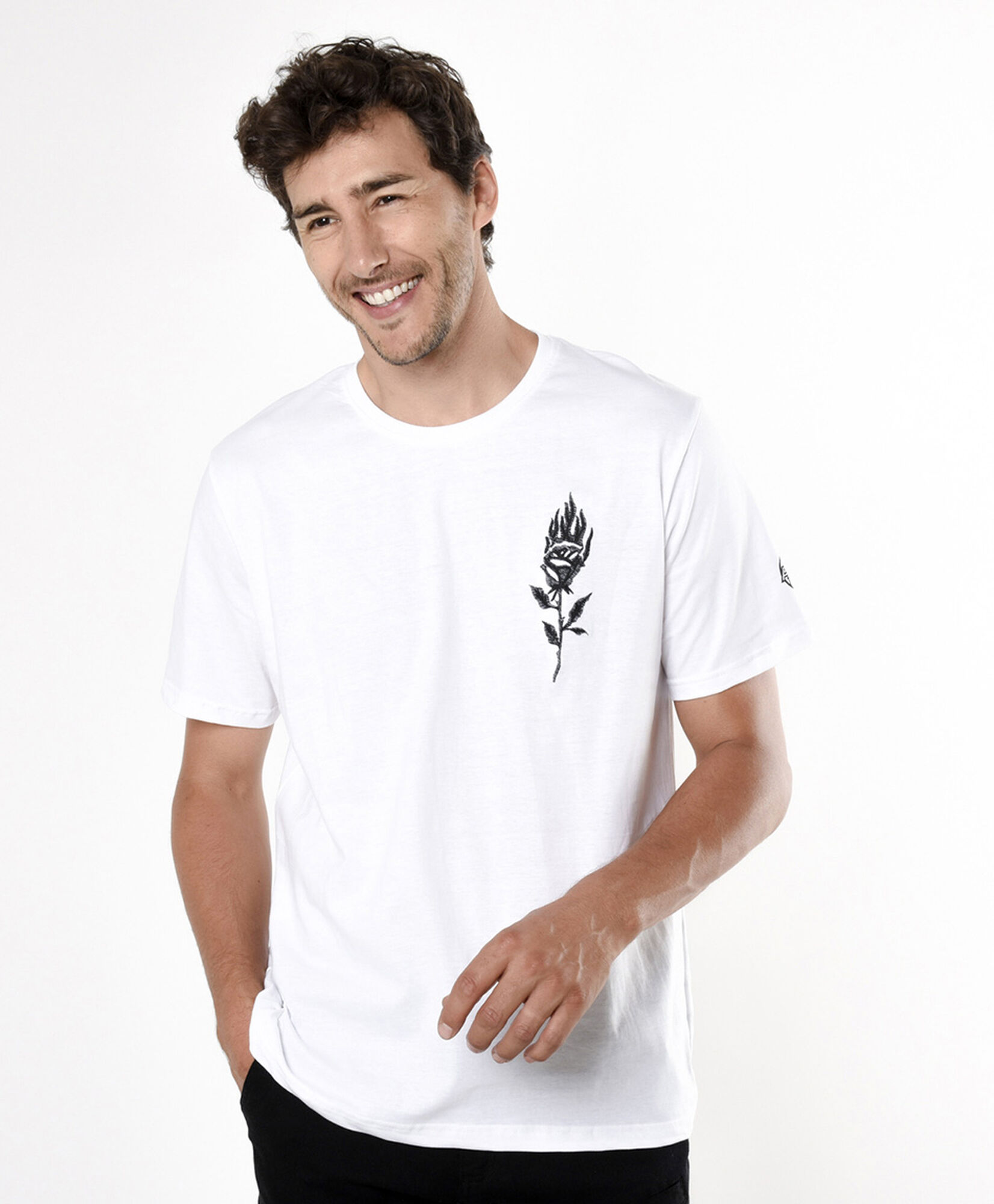 Polera hombre estampado rosa Polera hombre estampado rosa