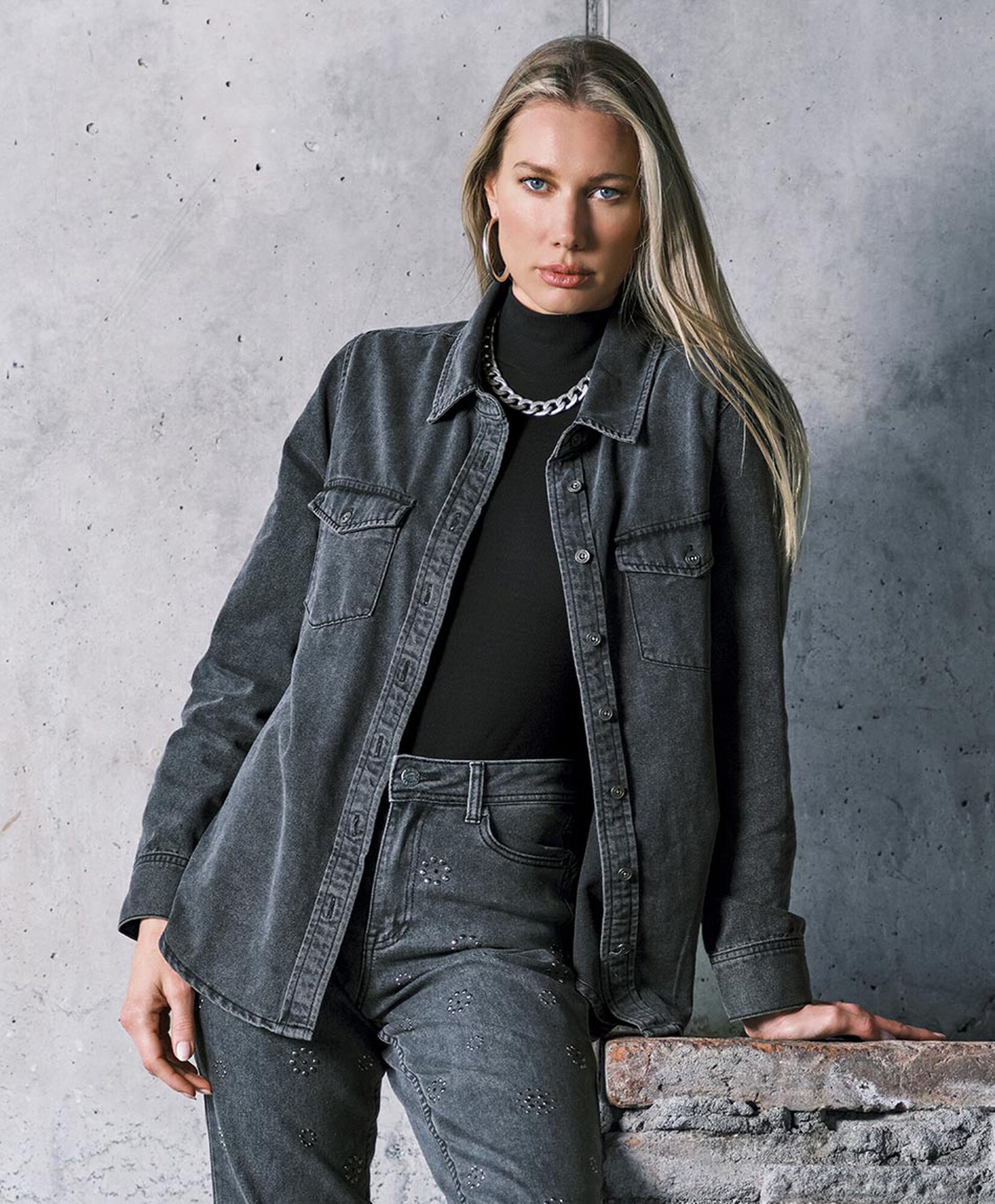 Blusa mujer denim dark Blusa mujer denim dark