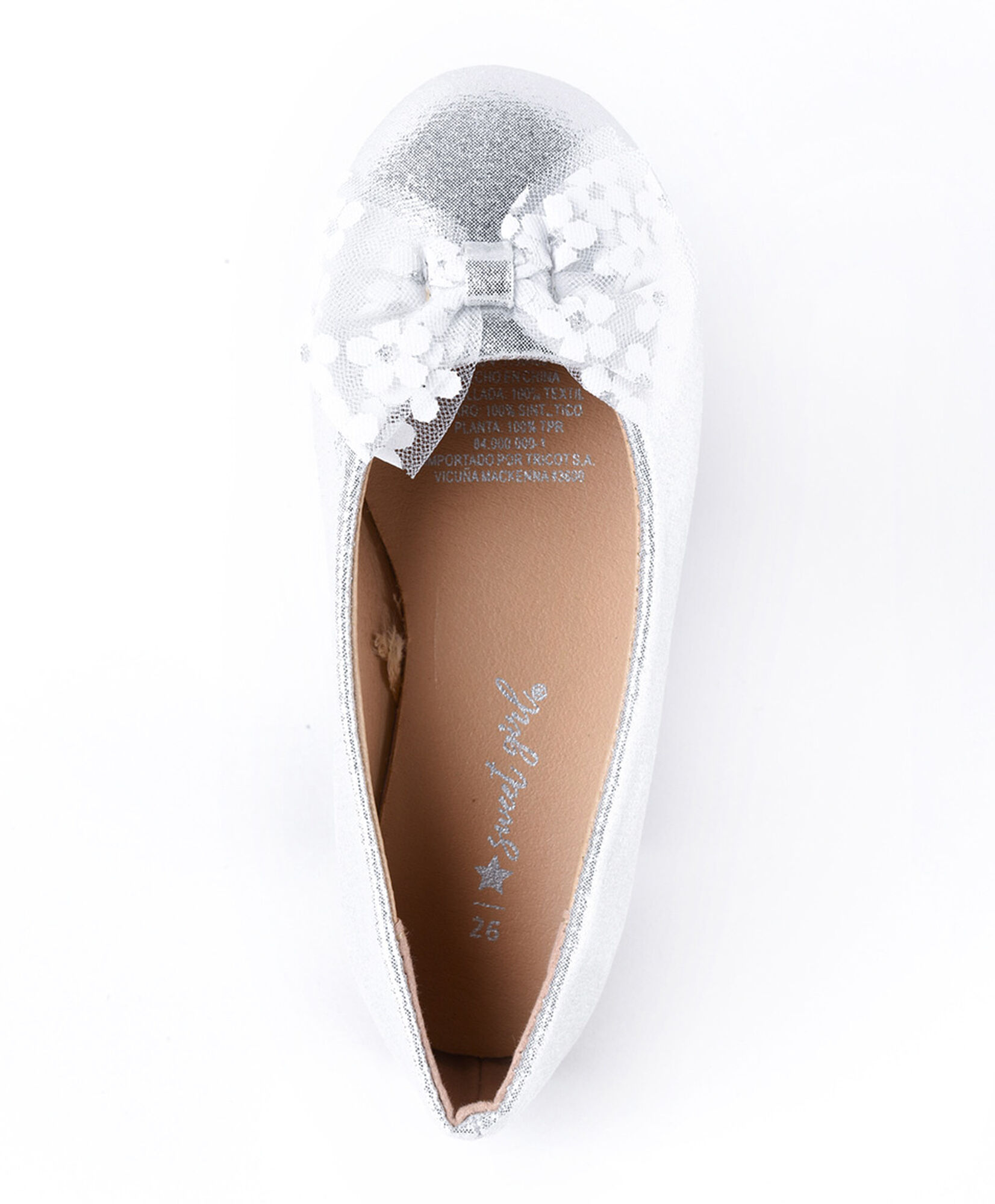 Ballerina infantil cinta plateada Ballerina infantil cinta plateada