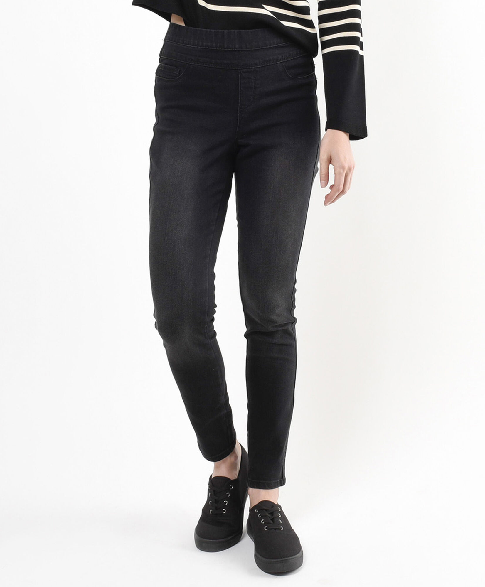 Jeans mujer leggins doble pretina skinny fit negro Jeans mujer leggins doble pretina skinny fit negro