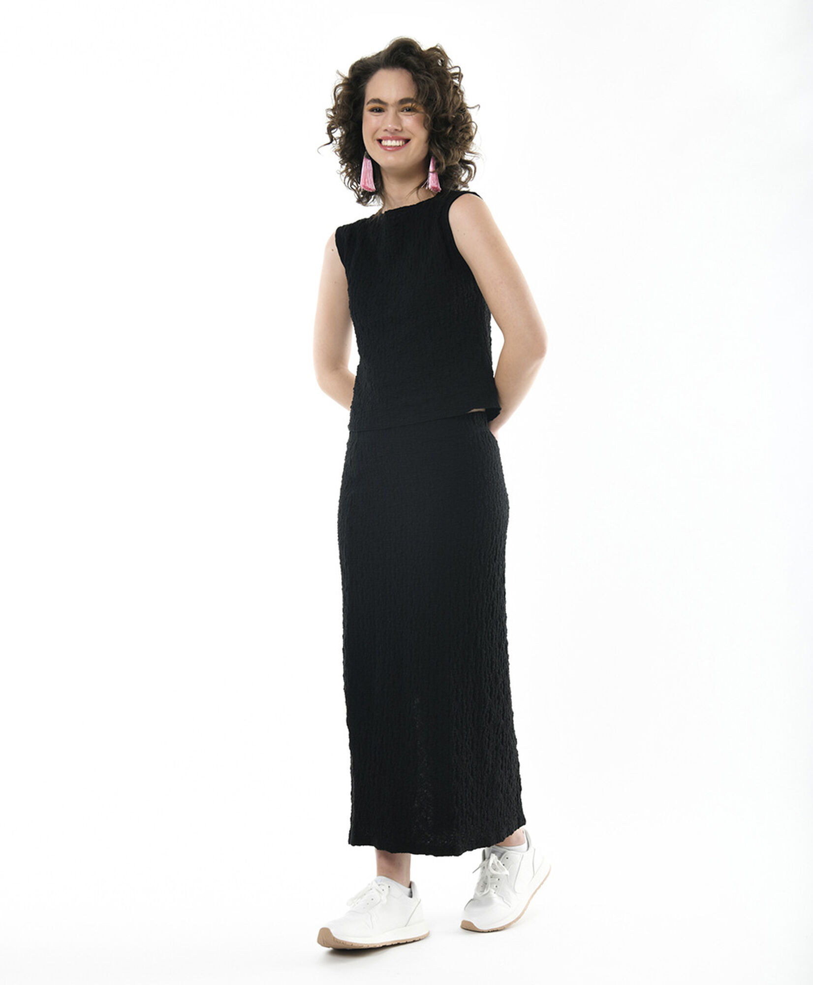 Falda mujer texturizada larga Falda mujer texturizada larga