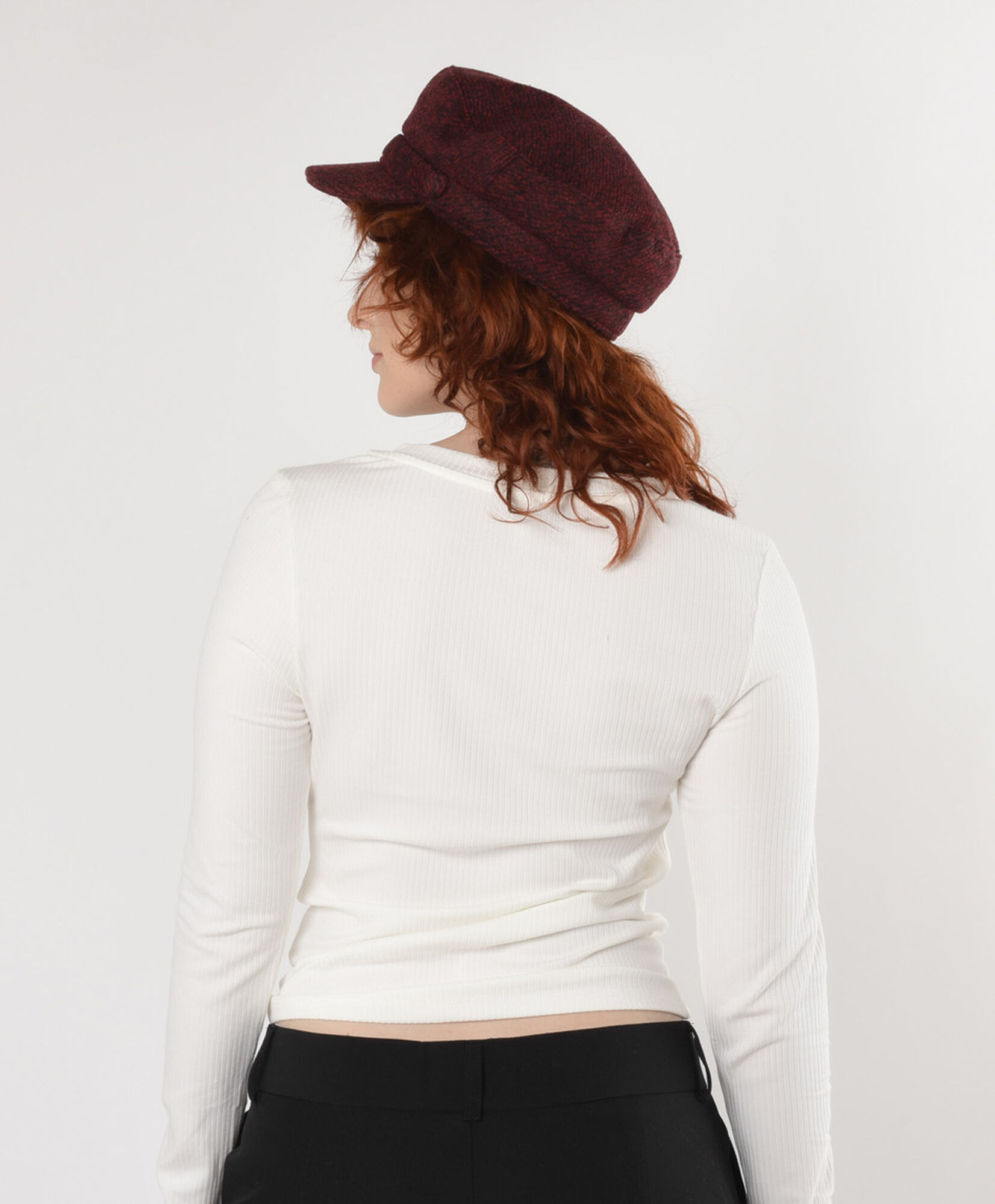 Polera mujer acanalada cuello en v blanca Polera mujer acanalada cuello en v blanca