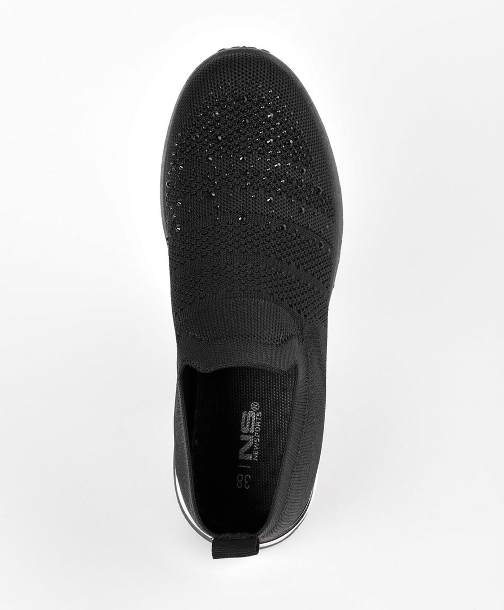 Zapatilla mujer slip on piedras negra Zapatilla mujer slip on piedras negra