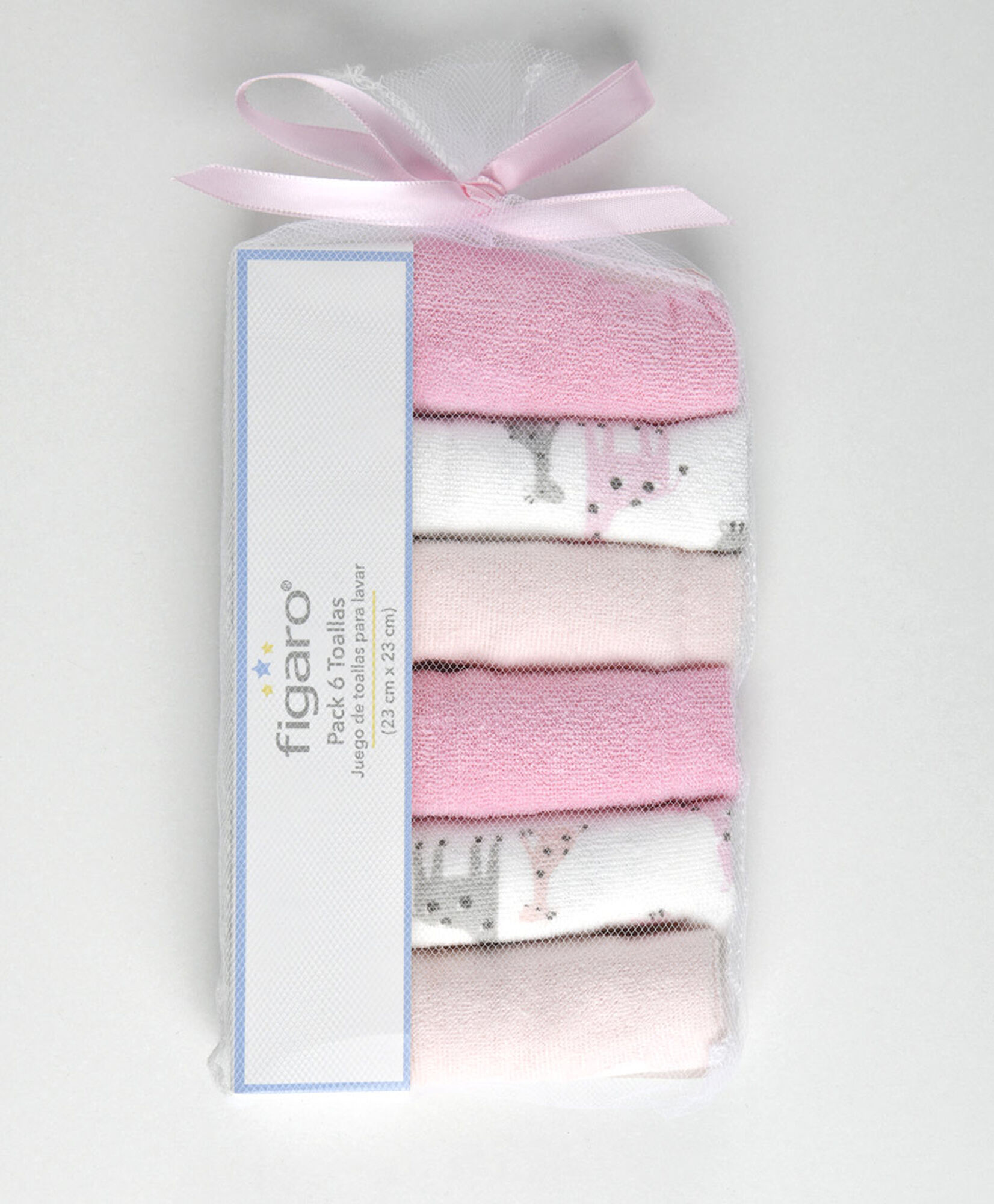 Pack 6 toallitas bebé rosadas jirafas Pack 6 toallitas bebé rosadas jirafas