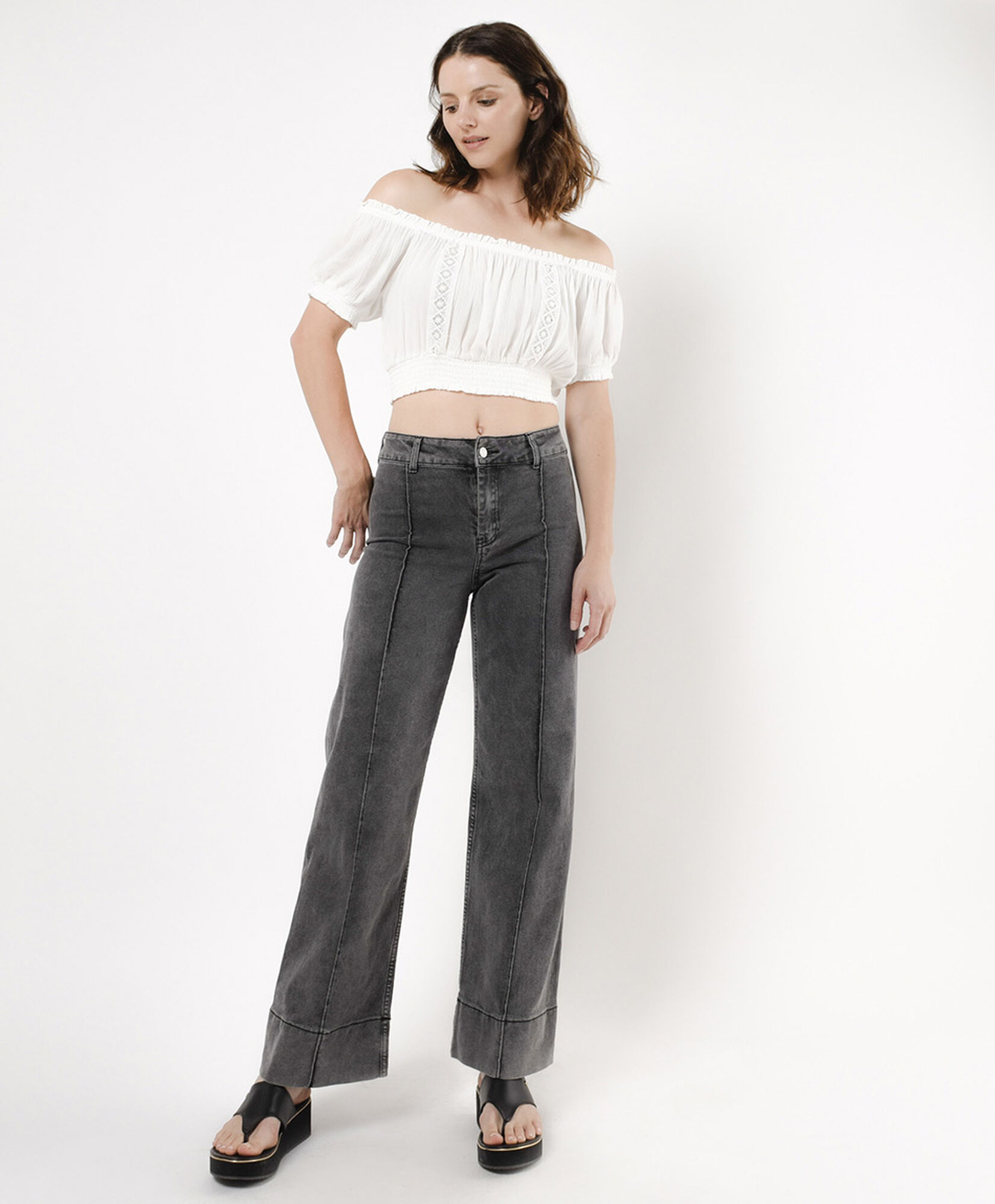 Jeans mujer costuras wide Jeans mujer costuras wide