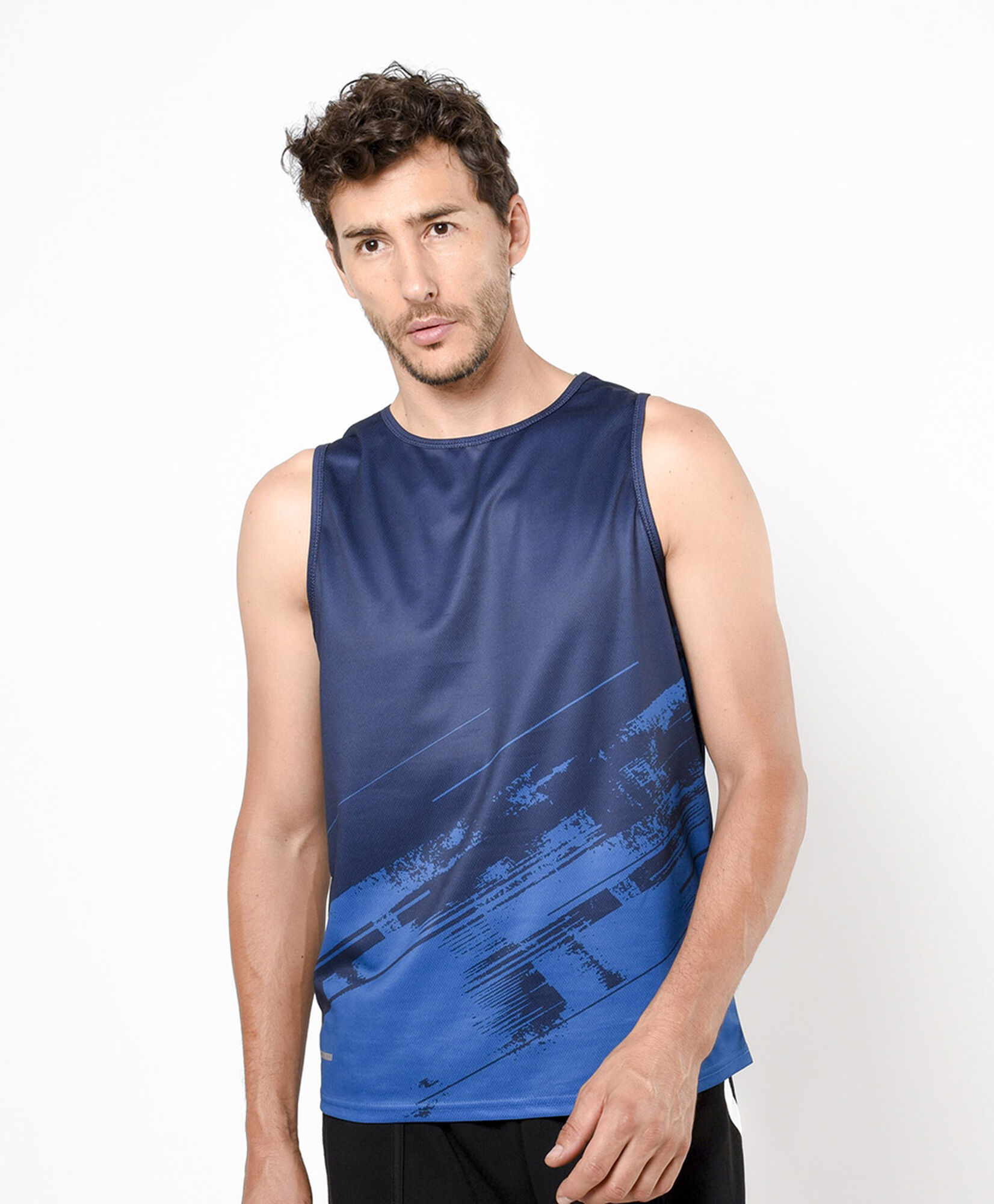 Polera deportiva hombre bicolor sin mangas Polera deportiva hombre bicolor sin mangas