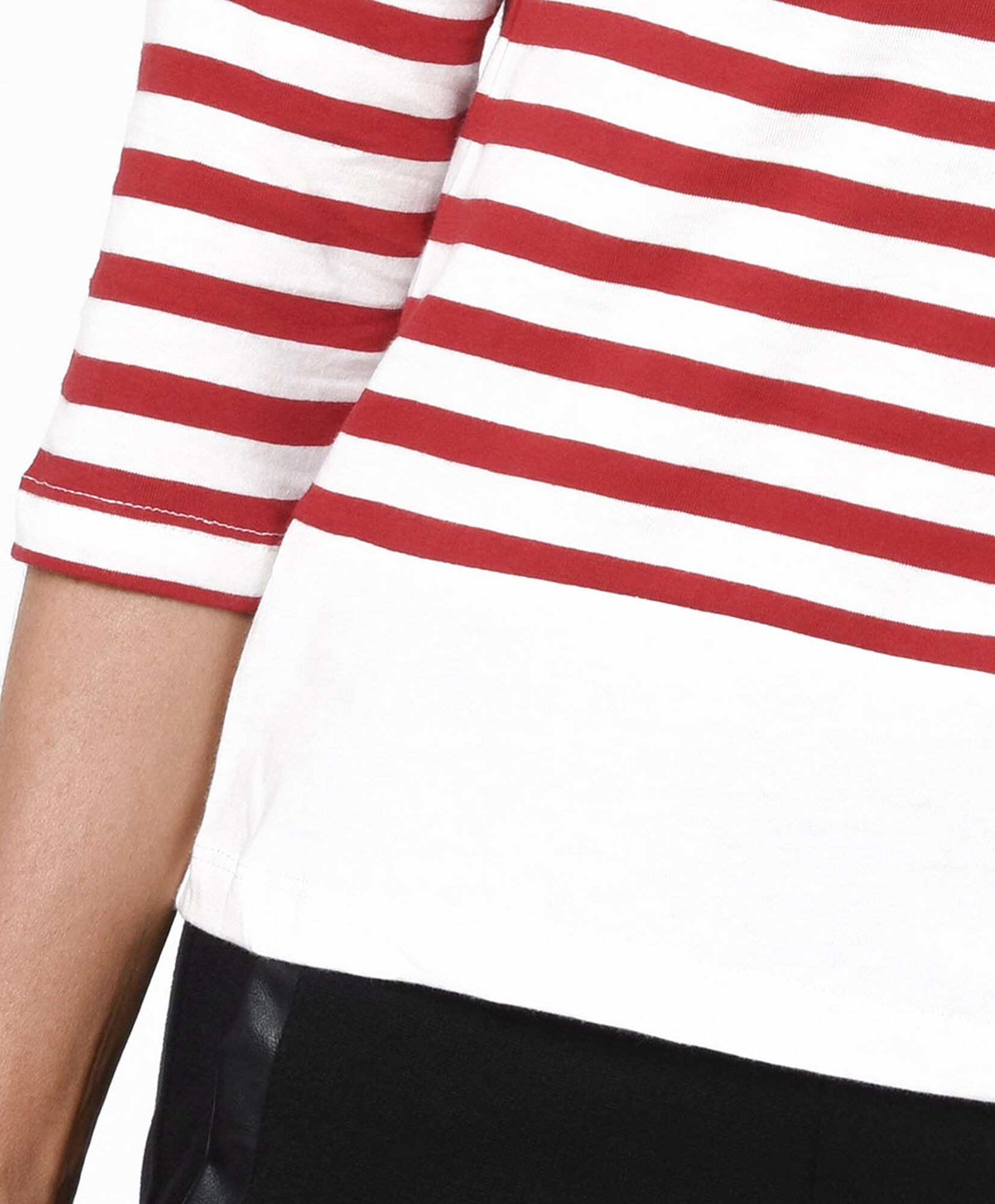 Polera mujer rayas pretina blanca Polera mujer rayas pretina blanca