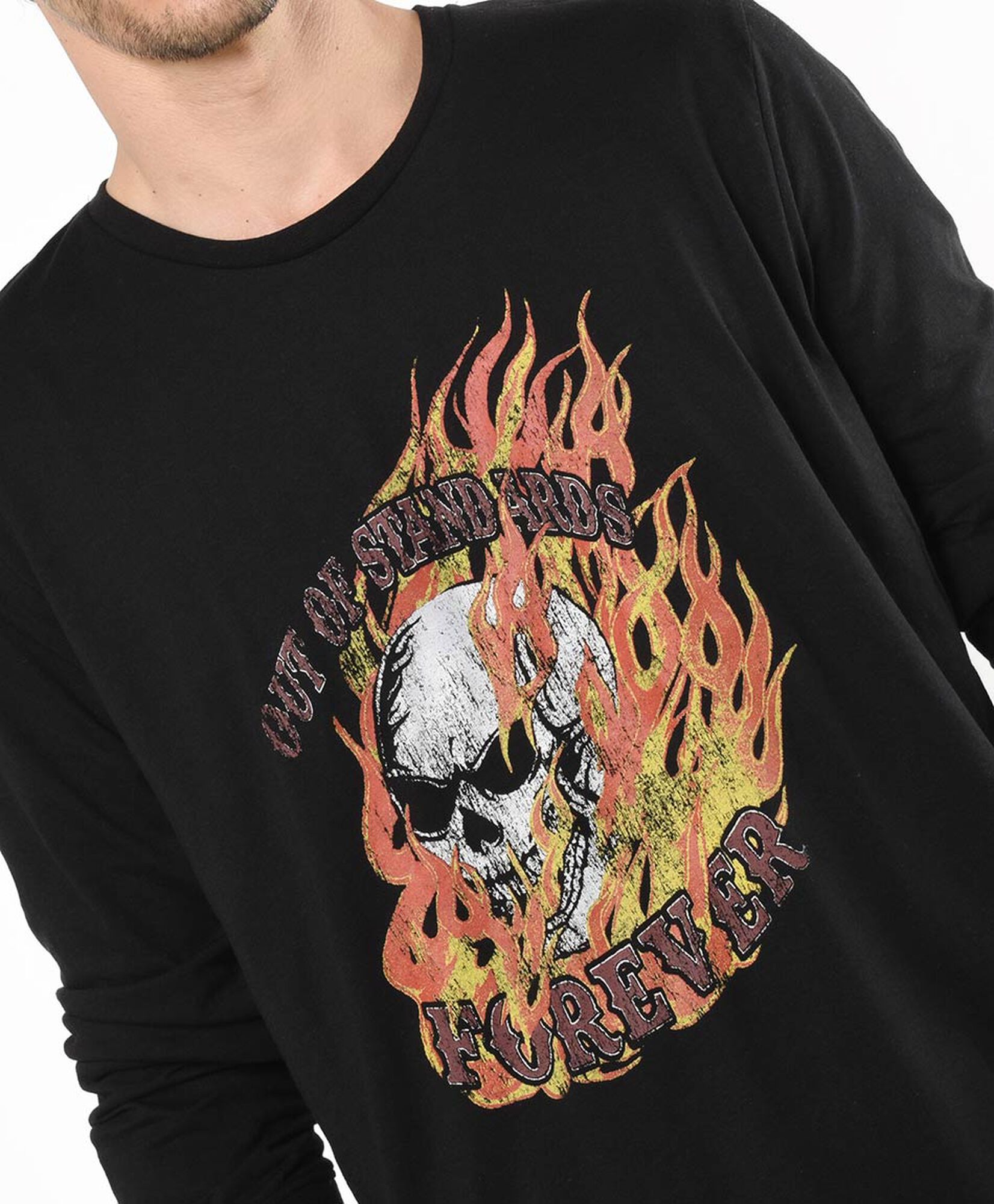 Polera hombre estampado fuego Polera hombre estampado fuego