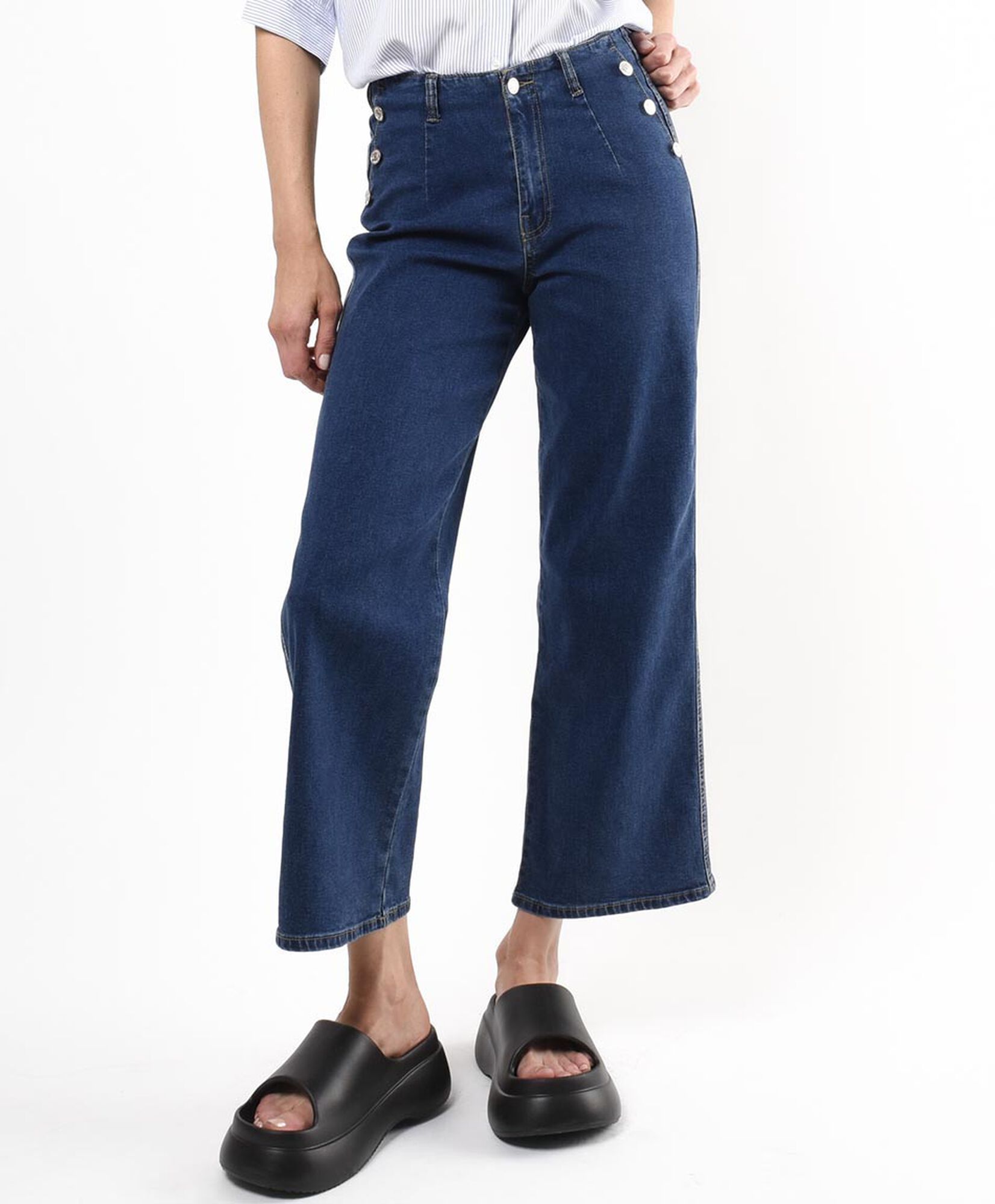 Jeans mujer botones wide Jeans mujer botones wide