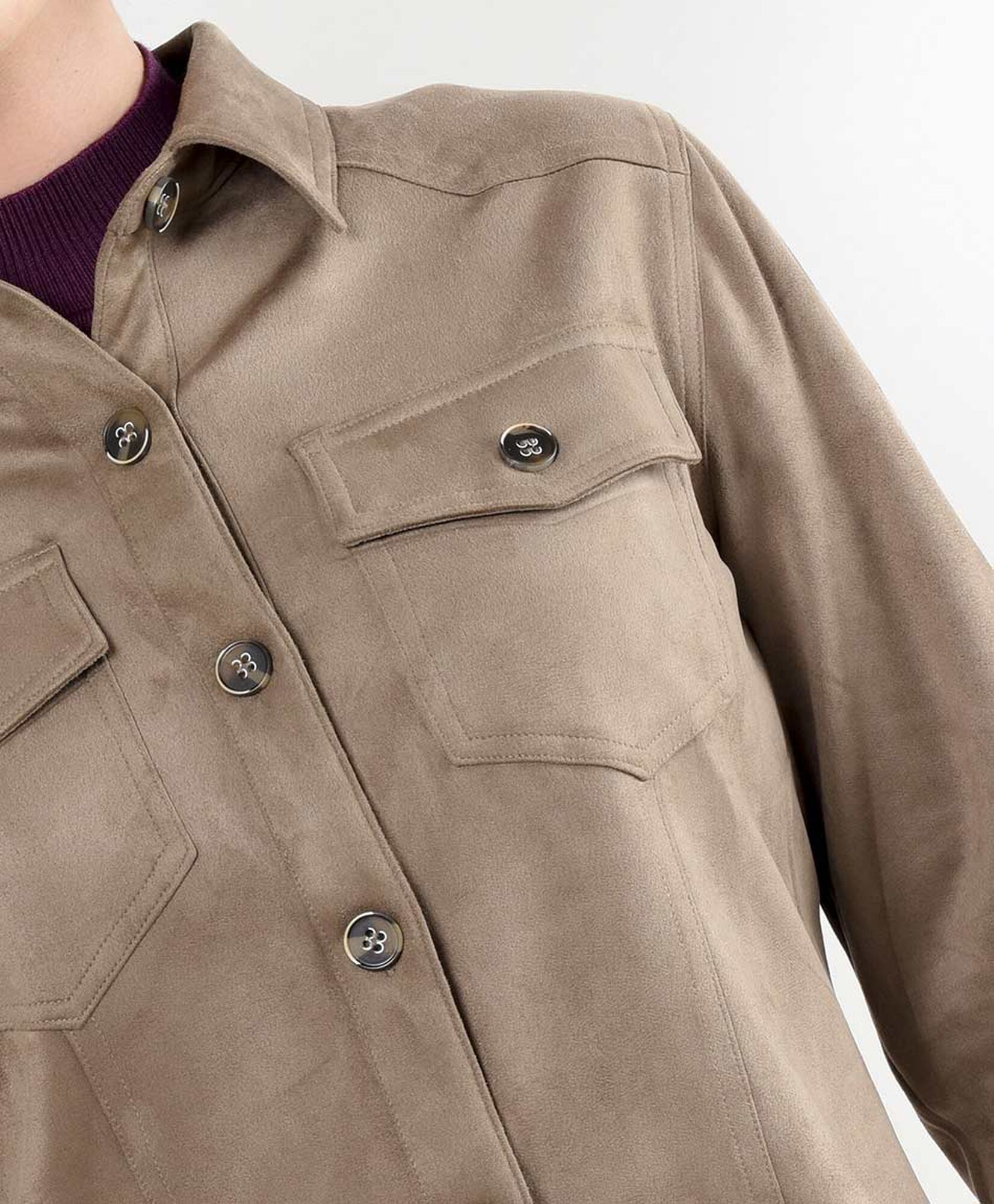 Chaqueta mujer gamuza bolsillos Chaqueta mujer gamuza bolsillos