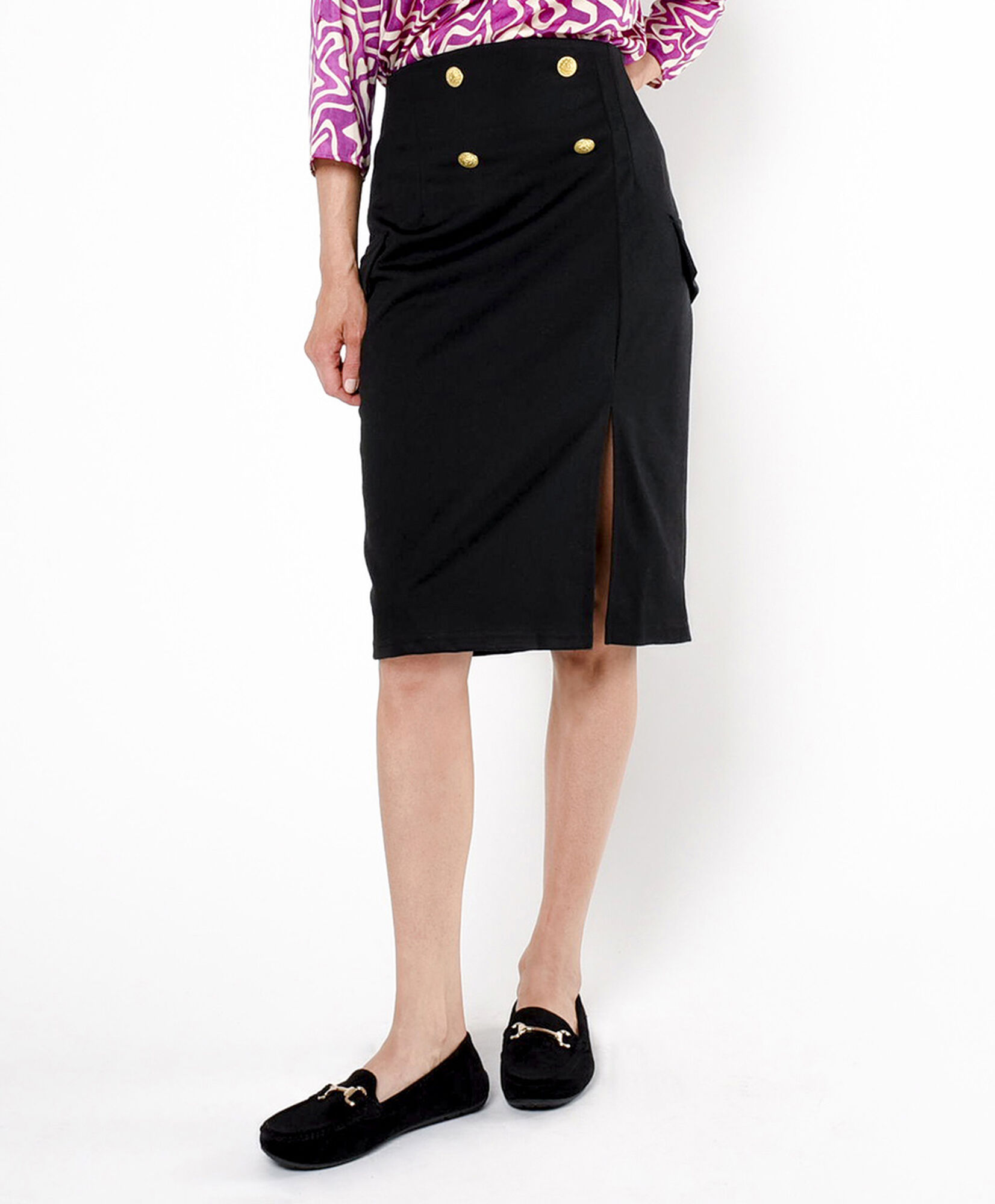 Falda mujer botones midi Falda mujer botones midi