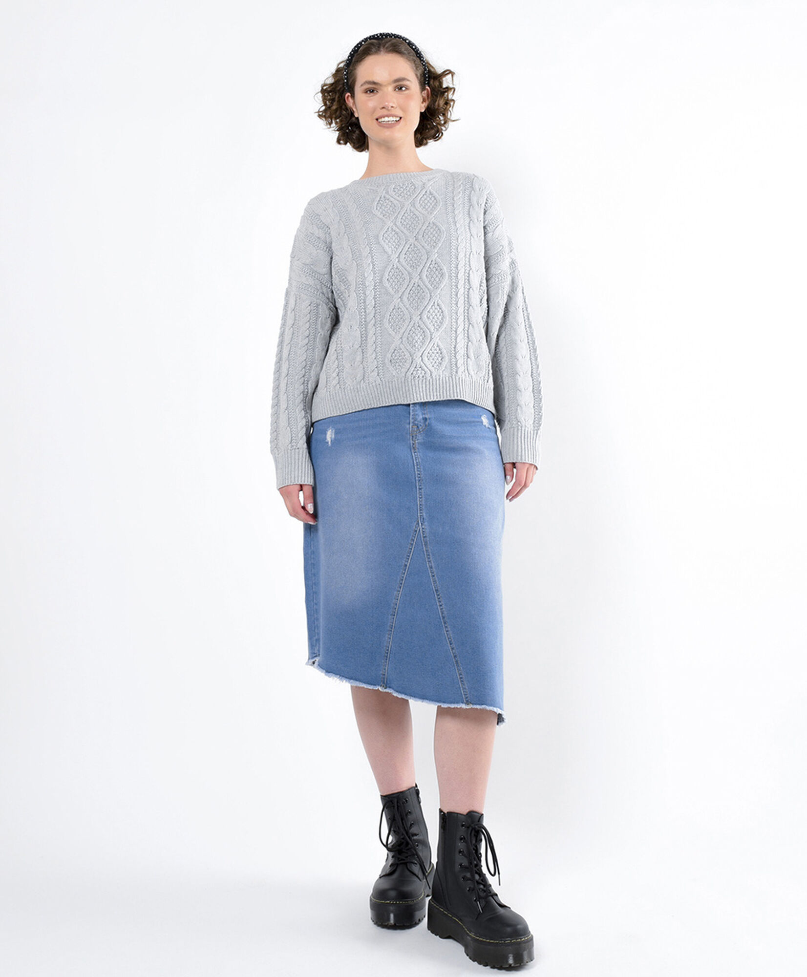 Falda mujer denim corte frontal Falda mujer denim corte frontal