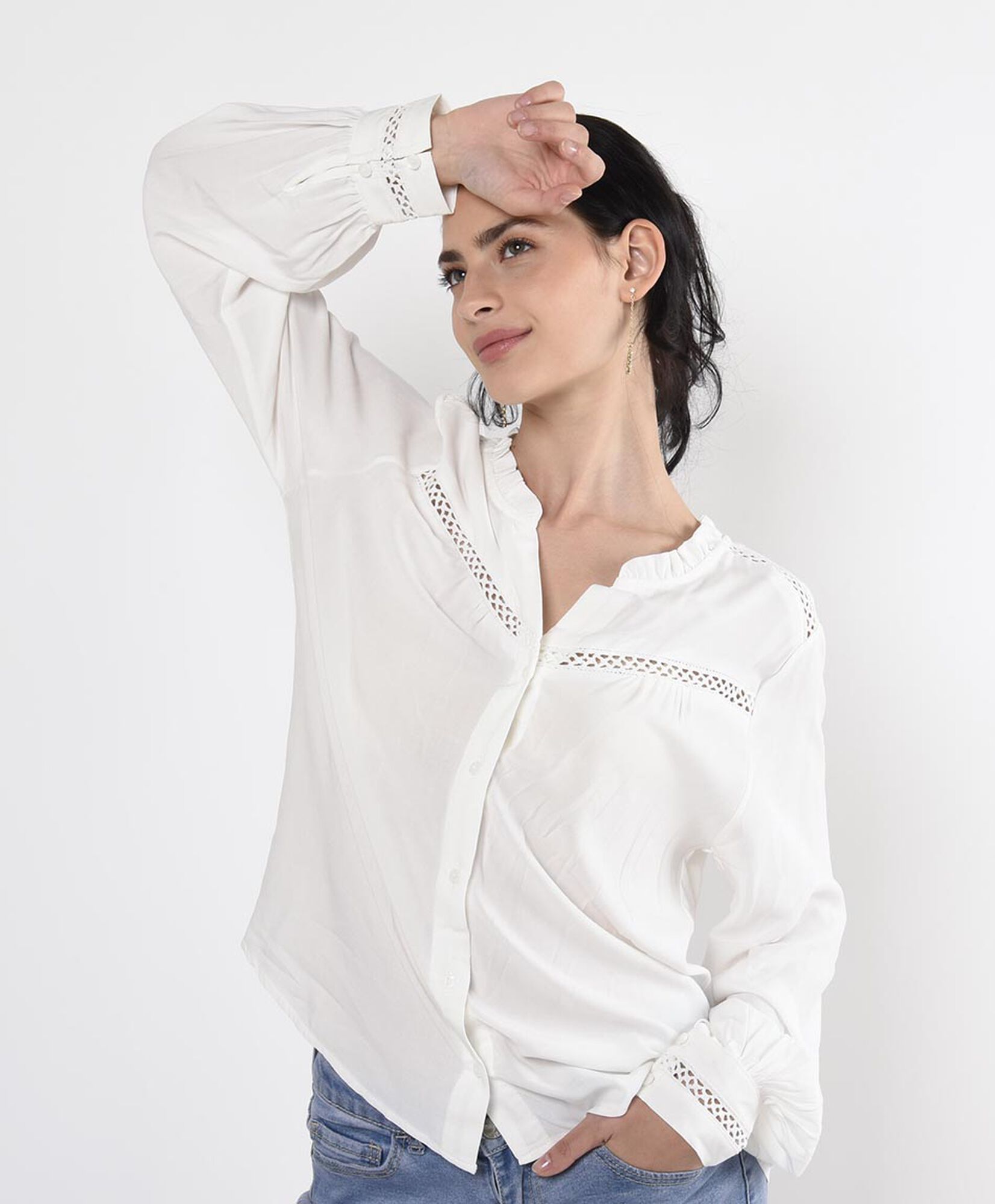Blusa mujer encaje calado Blusa mujer encaje calado