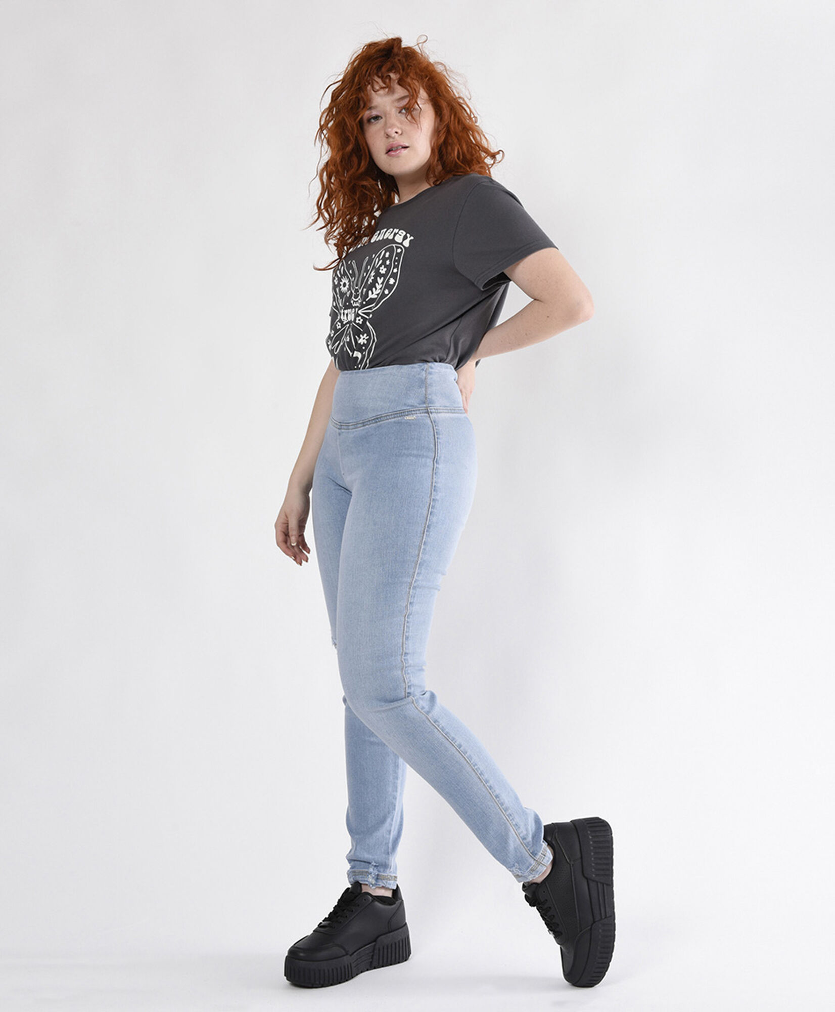 Jeans mujer prentina ancha skinny fit Jeans mujer prentina ancha skinny fit
