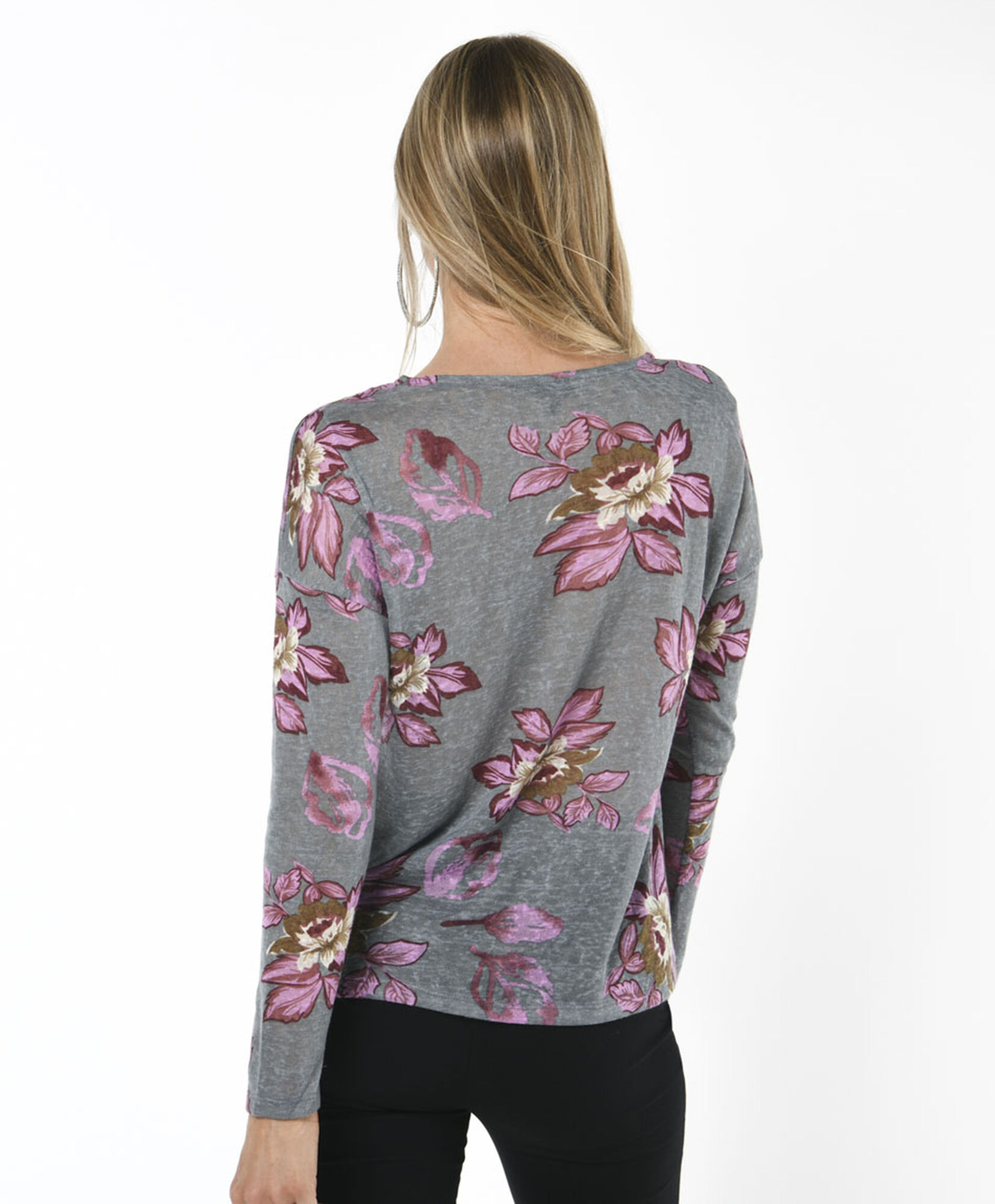 Polera mujer floreada texto Polera mujer floreada texto