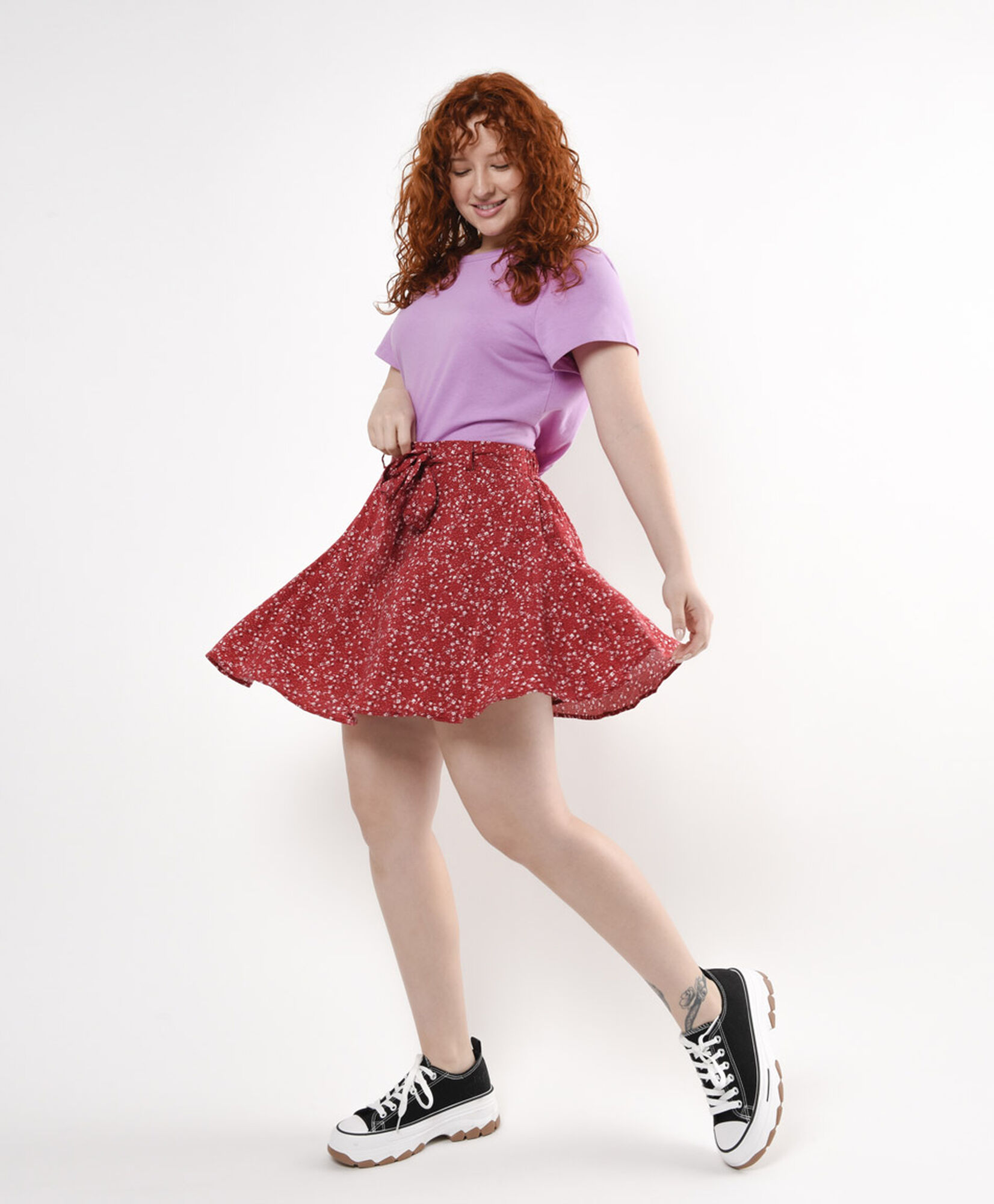 Falda mujer floreada lazo Falda mujer floreada lazo
