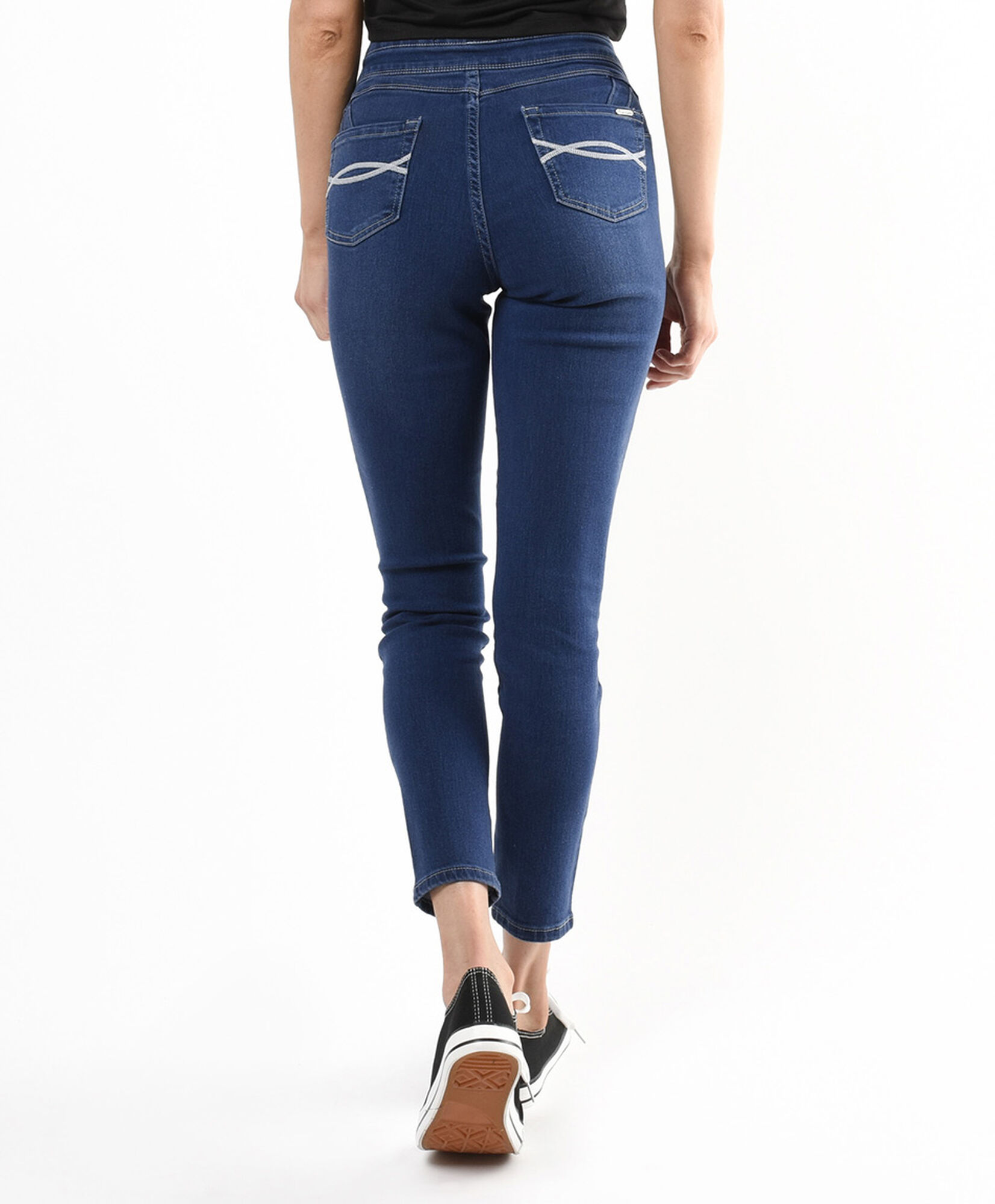 Jeans mujer leggins doble pretina skinny fit azul Jeans mujer leggins doble pretina skinny fit azul