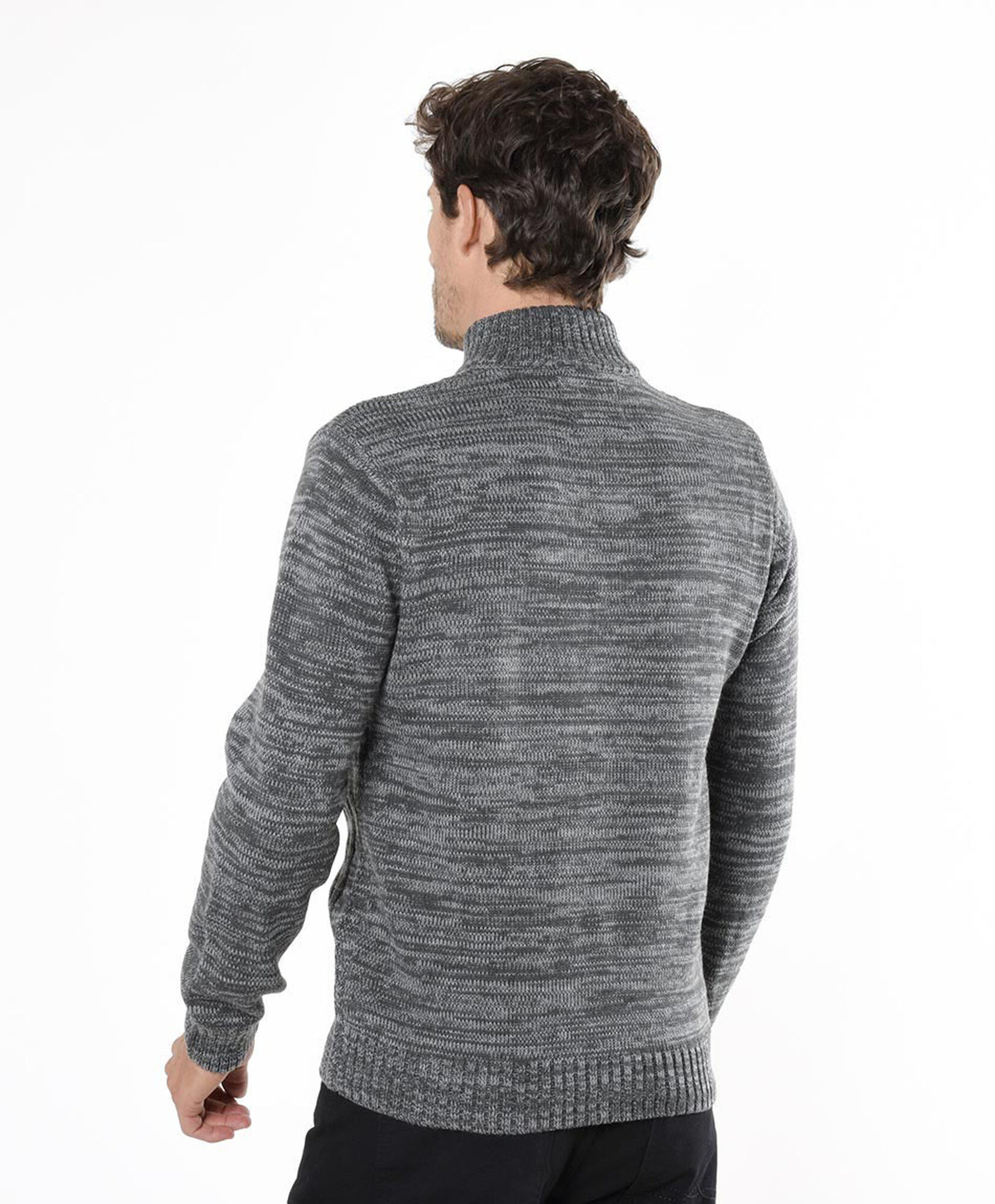 Sweater hombre trenzado medio cierre Sweater hombre trenzado medio cierre