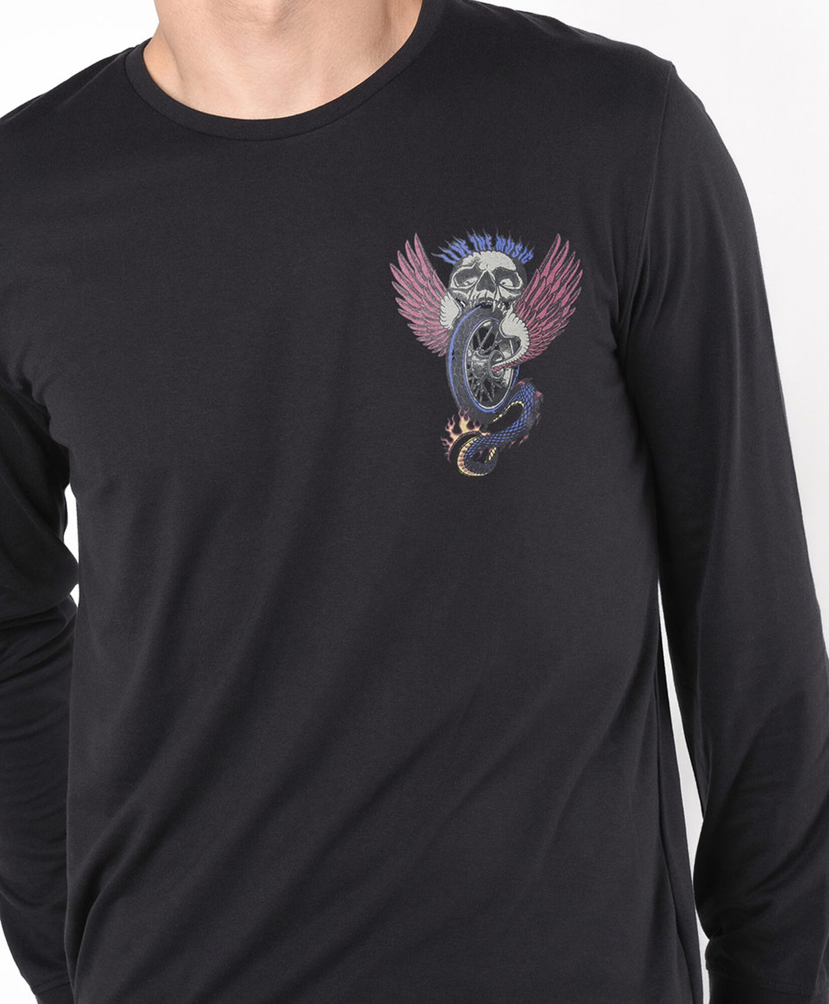Polera hombre doble estampado calavera Polera hombre doble estampado calavera